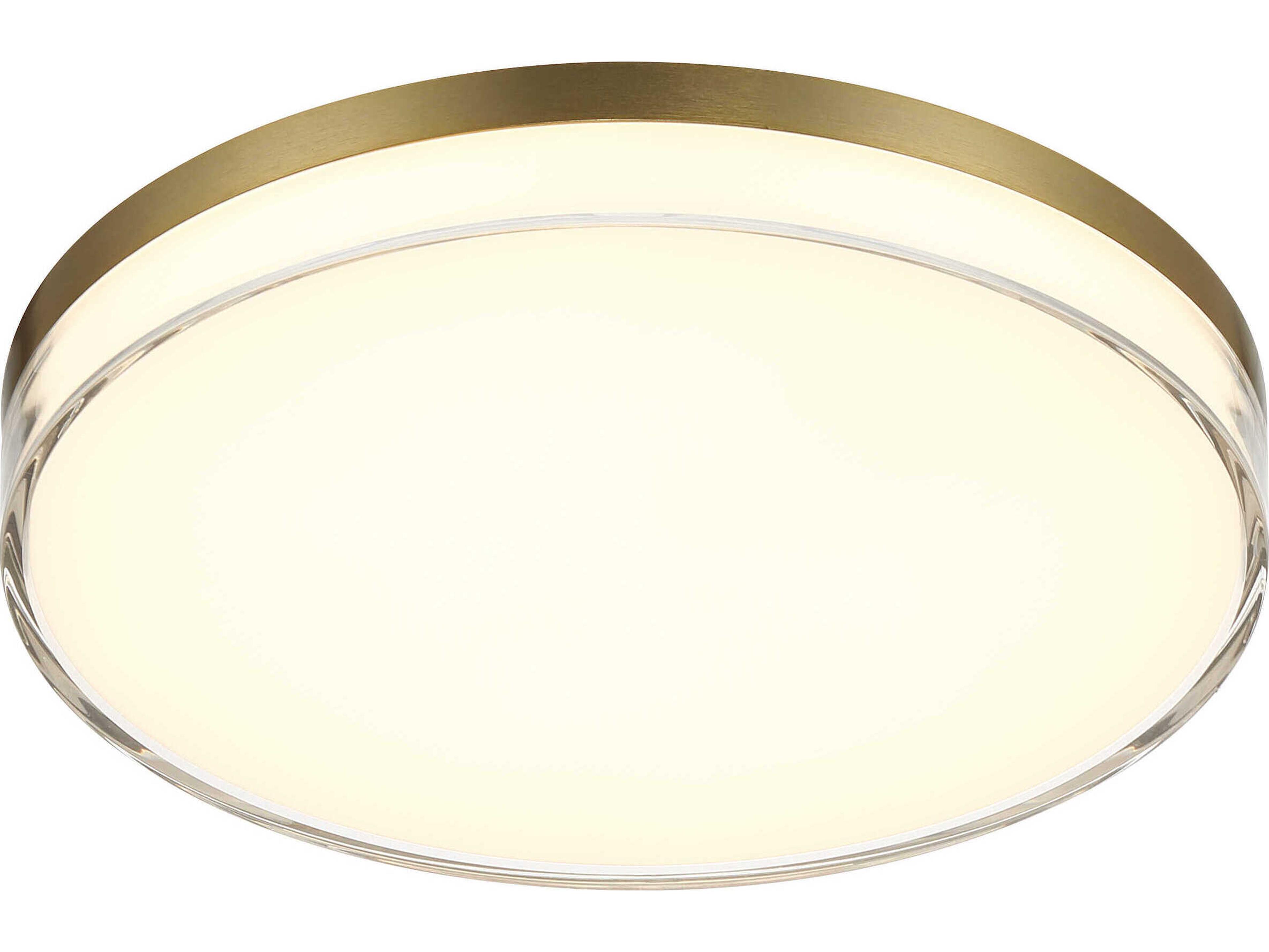 Minka Lavery Vantage 1-Light Ashen Brass Round Flush Mount