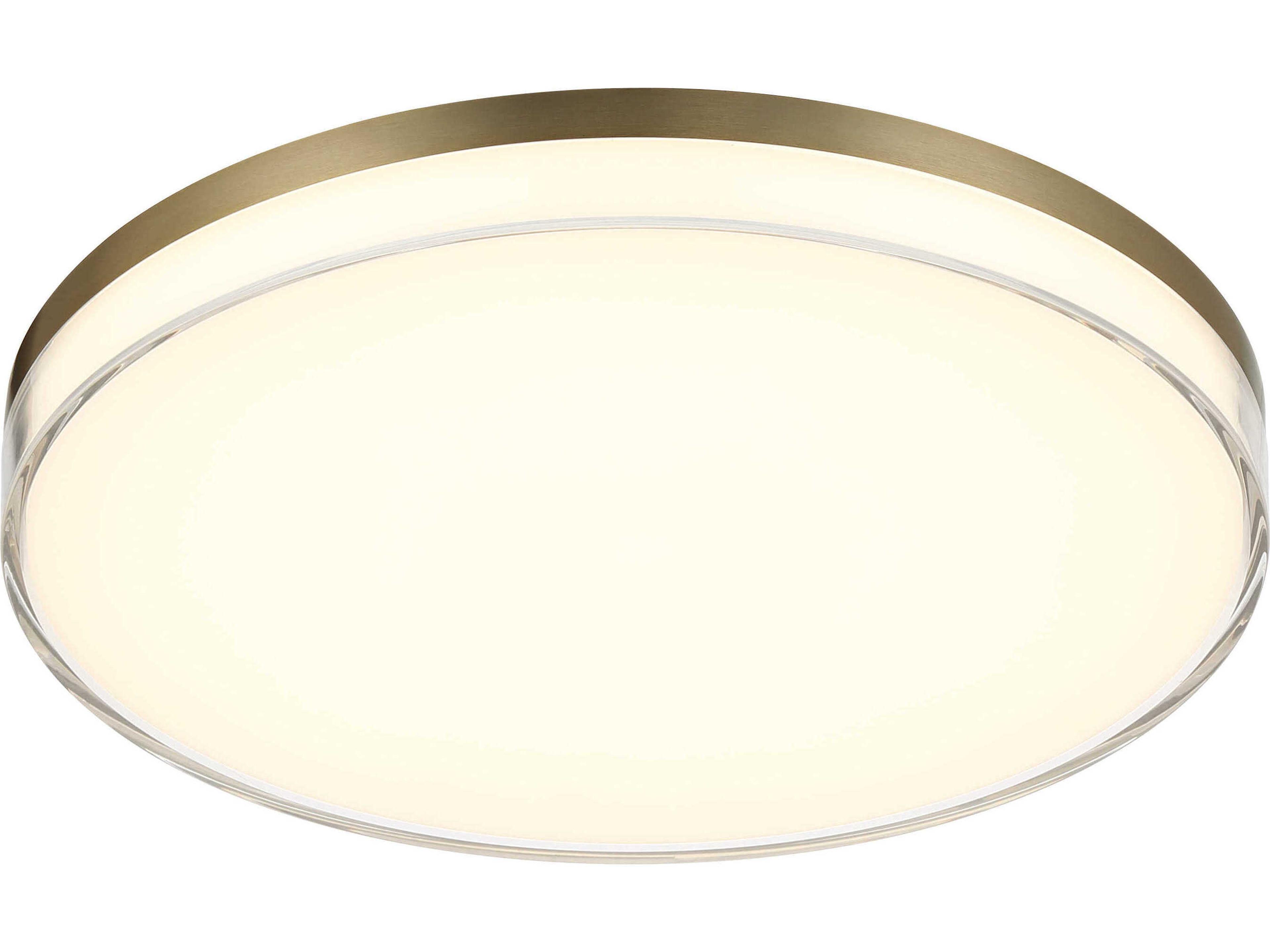 Minka Lavery Vantage 1-Light Ashen Brass Round Flush Mount