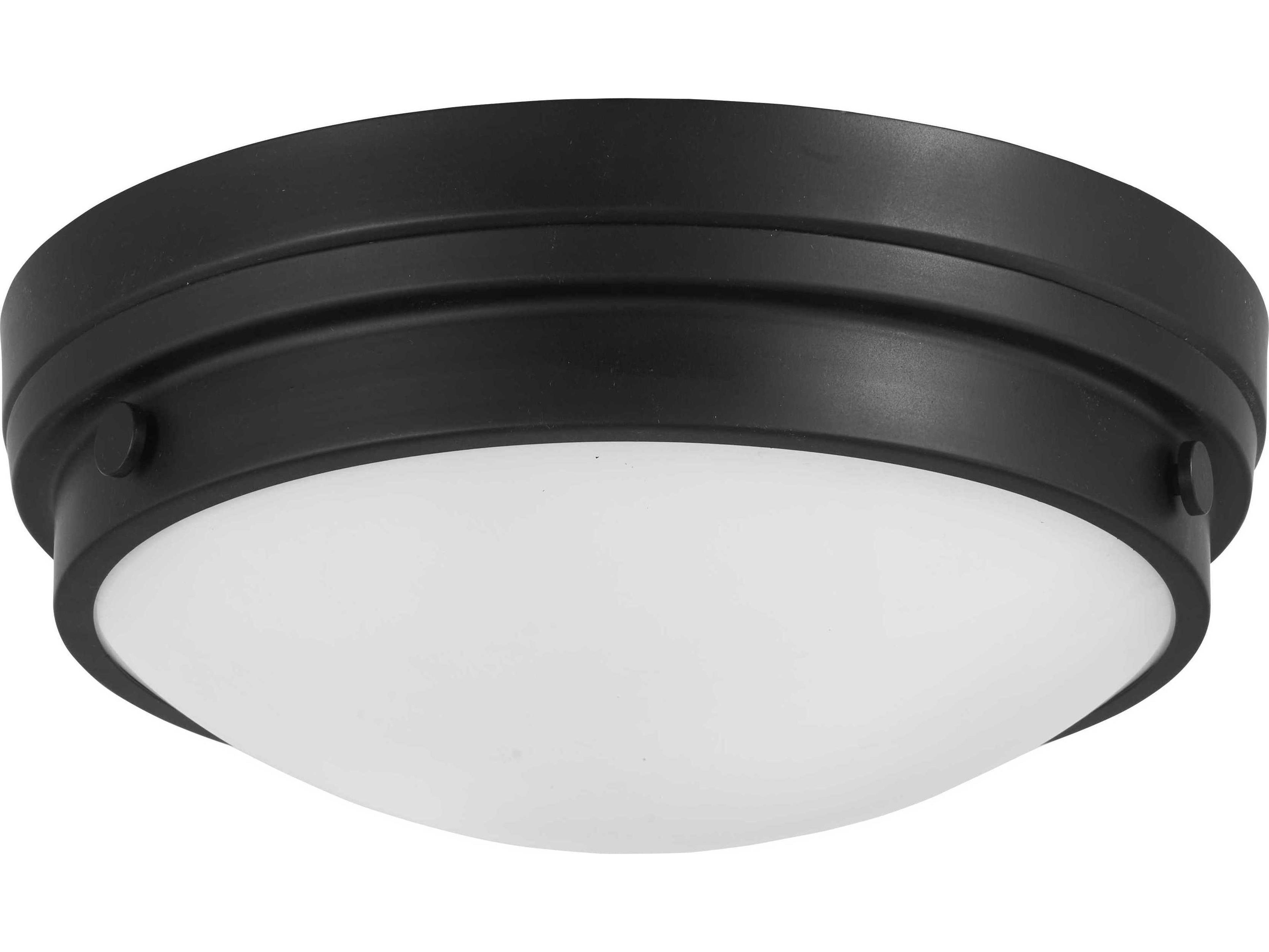 Minka Lavery 2-Light Coal Black Glass Dome Flush Mount