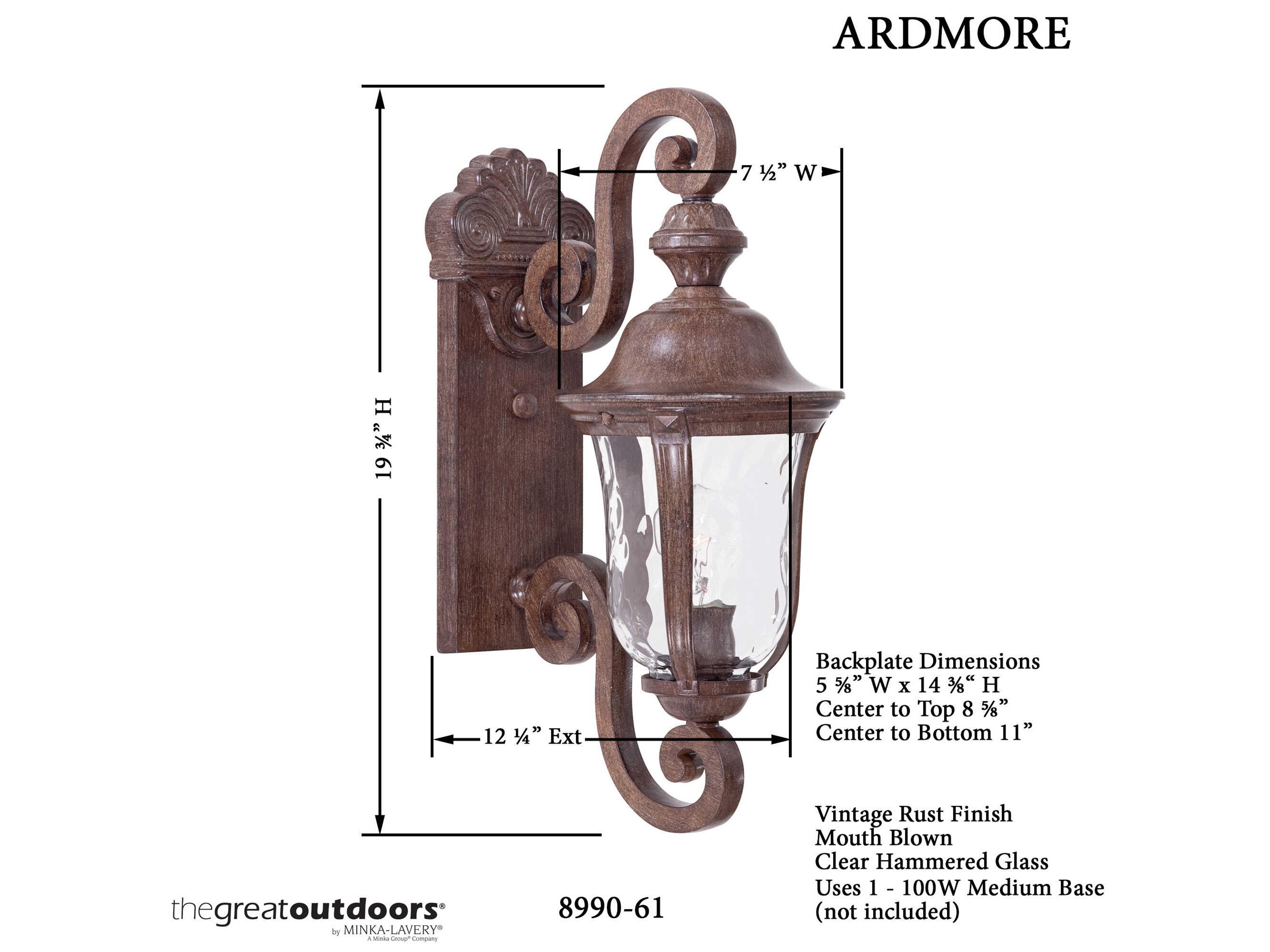 Minka Lavery Ardmore Glass Outdoor Wall Light