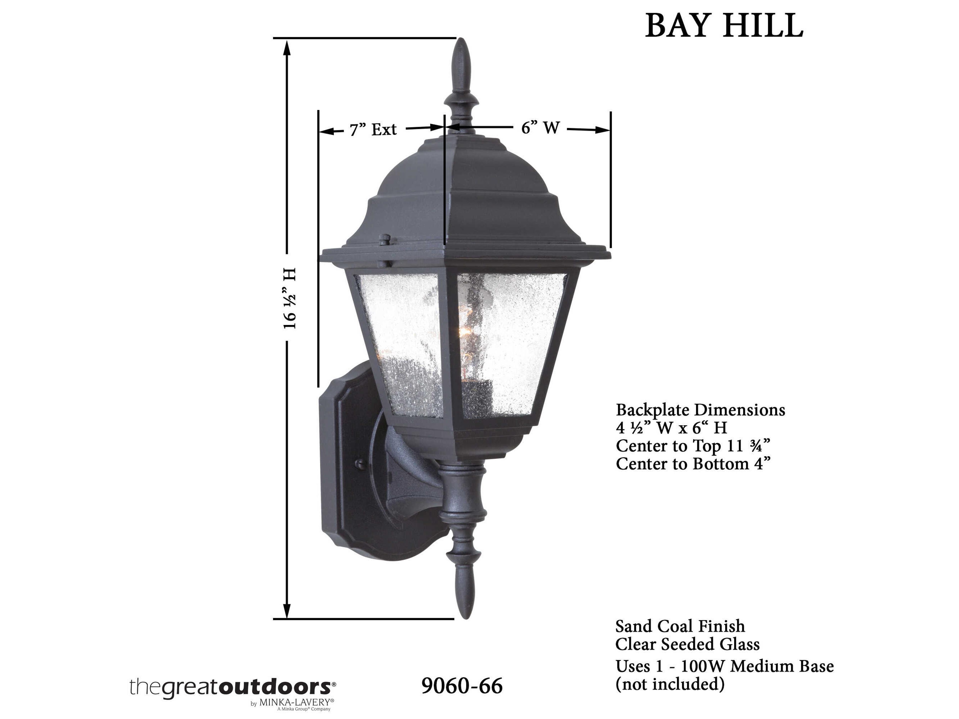 Minka Lavery Bay Hill Glass Outdoor Wall Light