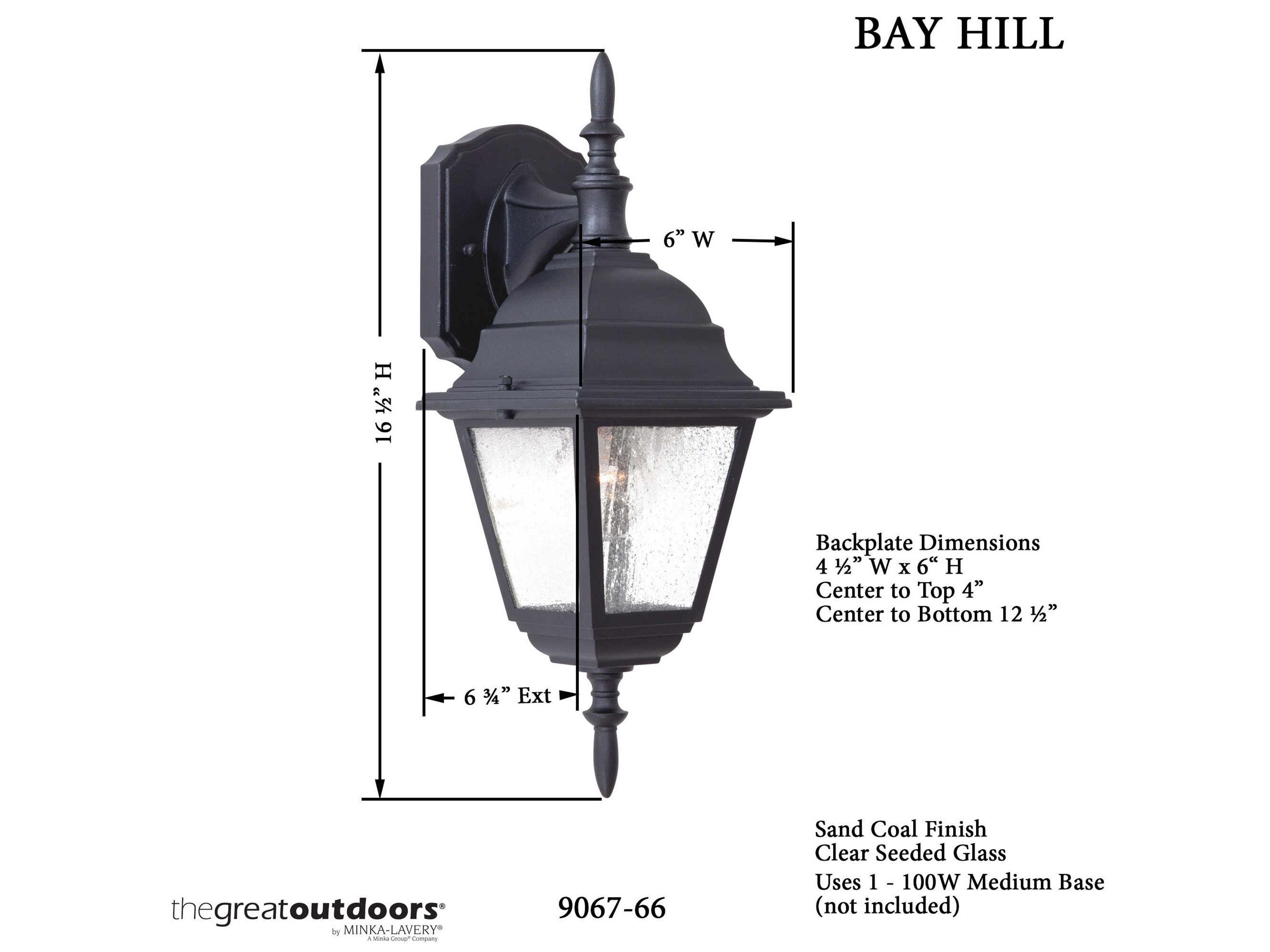 Minka Lavery Bay Hill Glass Outdoor Wall Light