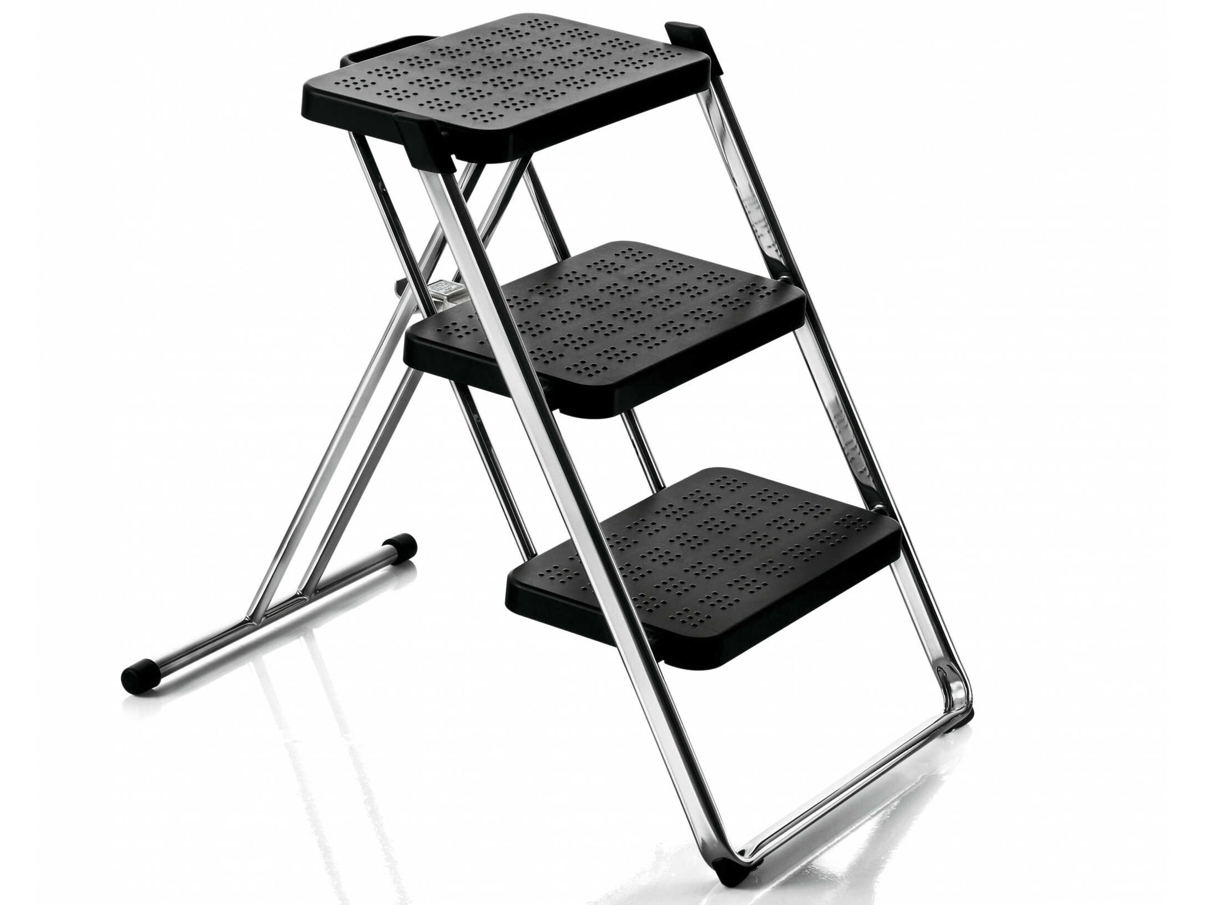 Nuova Chromed Black Step Ladder