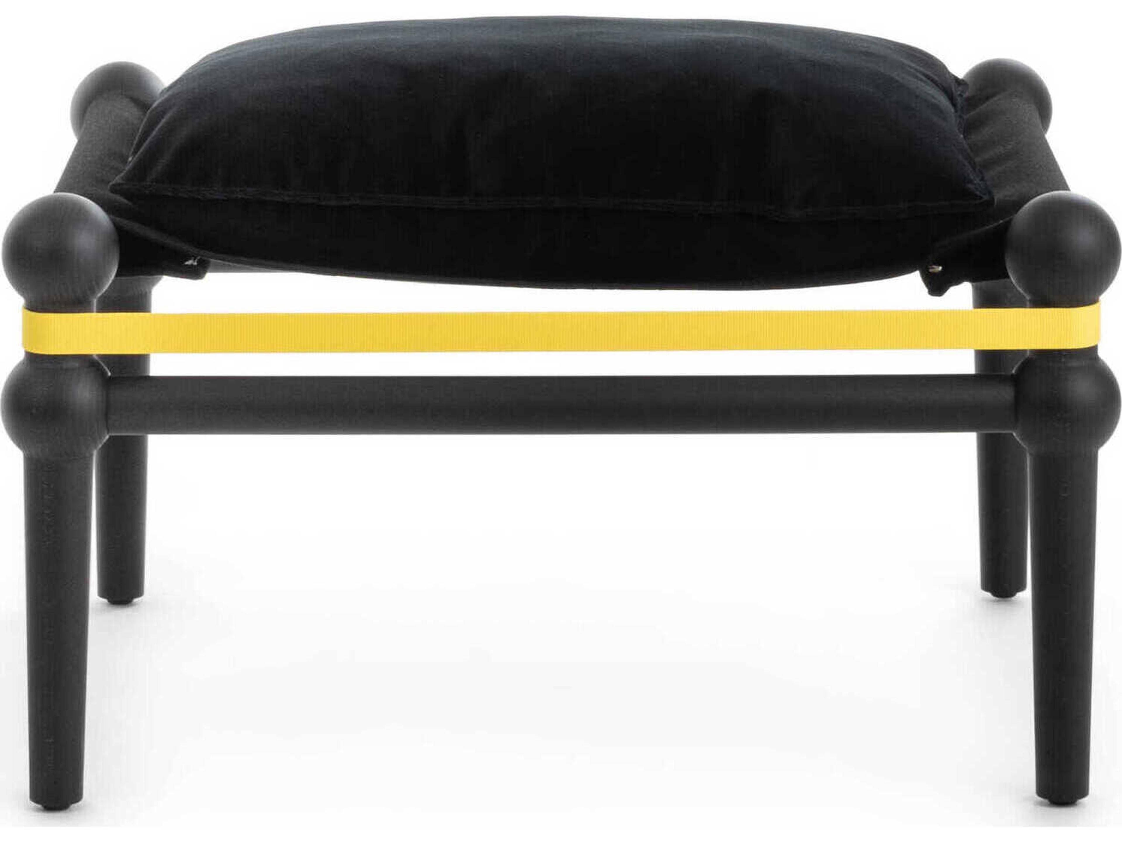 Magis Twain Aniline Dyed Black Upholstered Ottoman