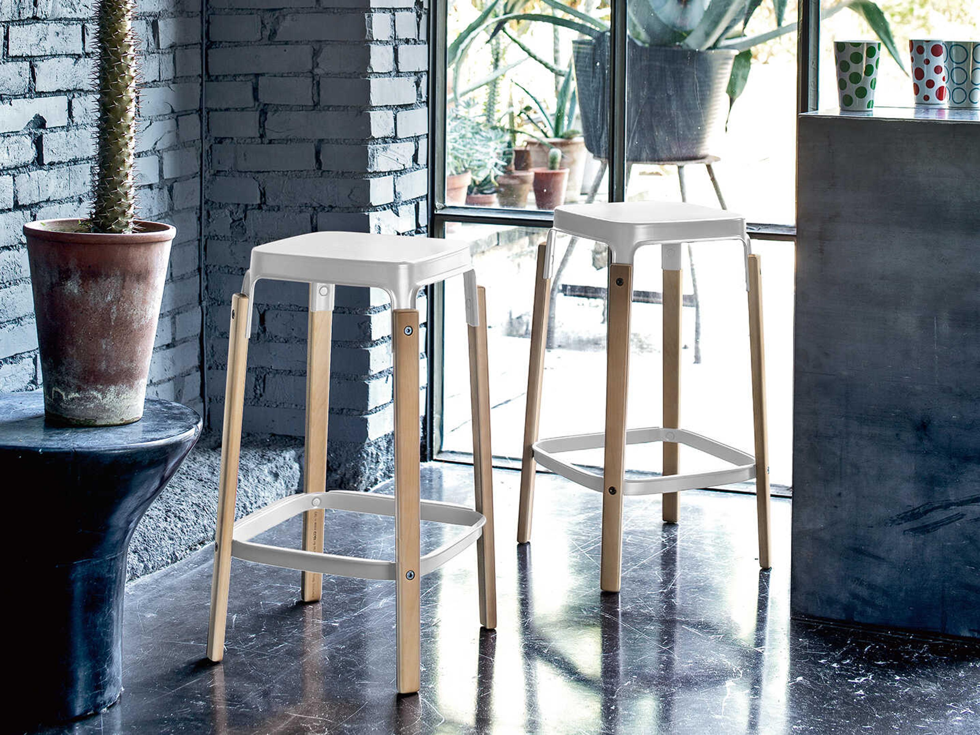 Magis Steelwood Beech Wood Bar Stool