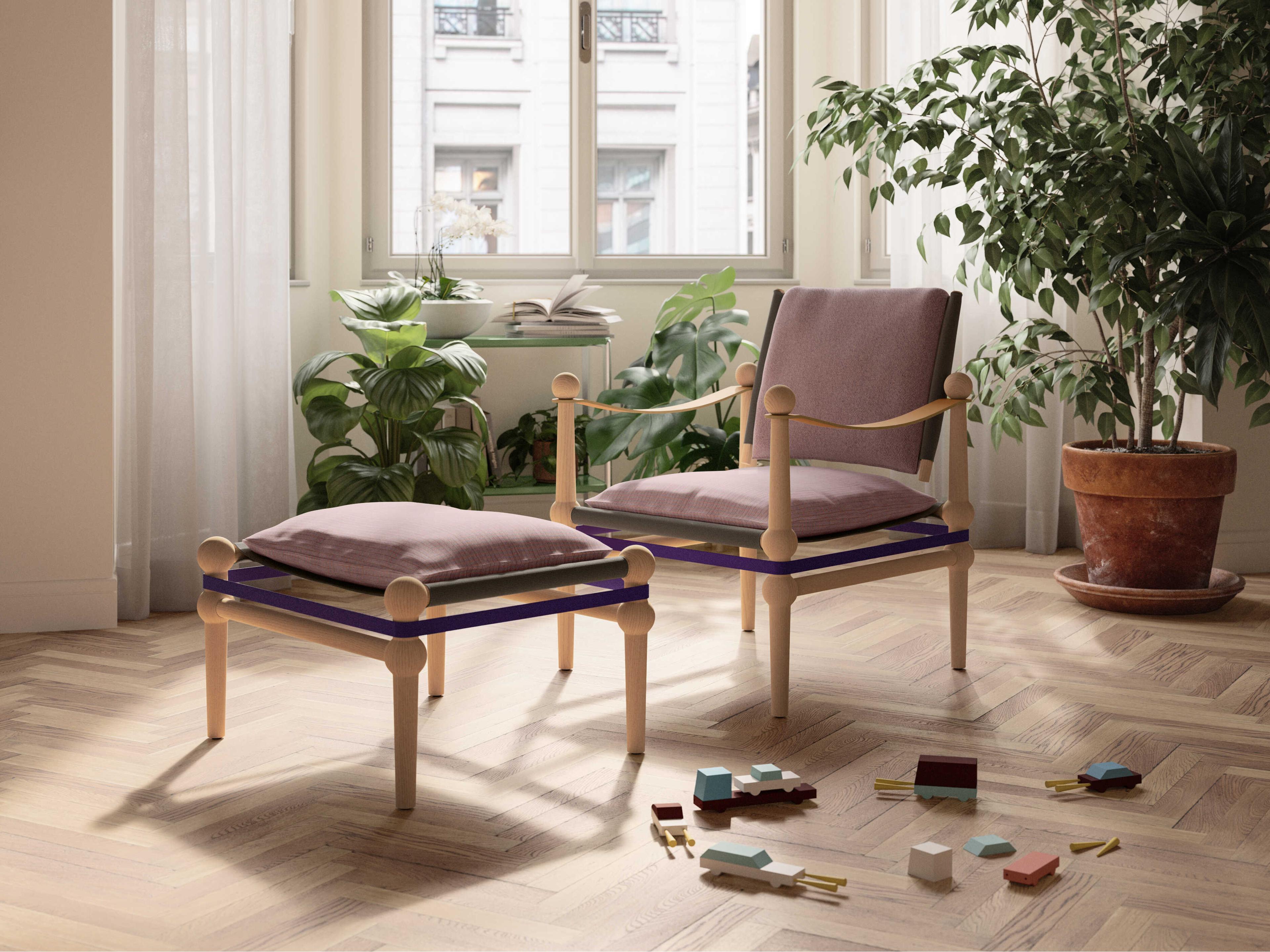 Twain Chair and Ottoman Set