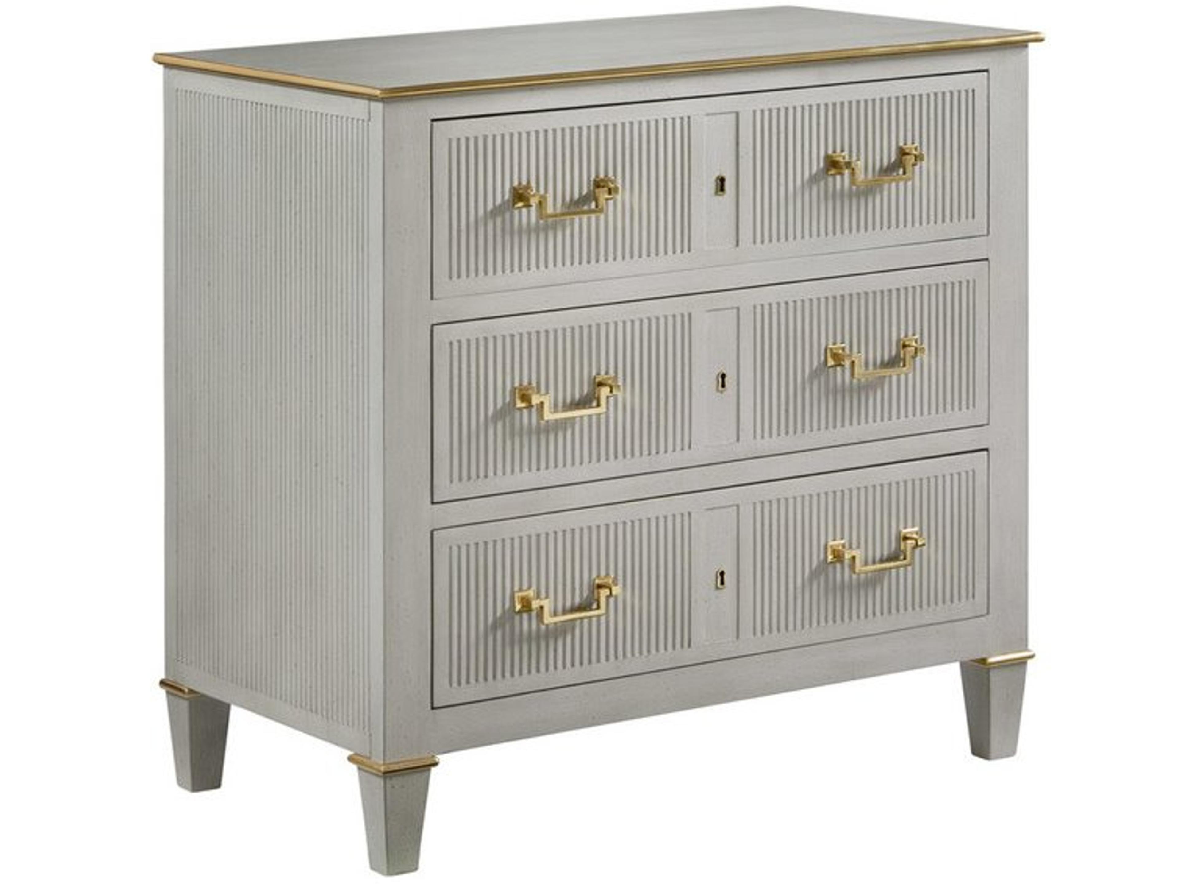 Copenhagen 3-Drawers Gray Nightstand
