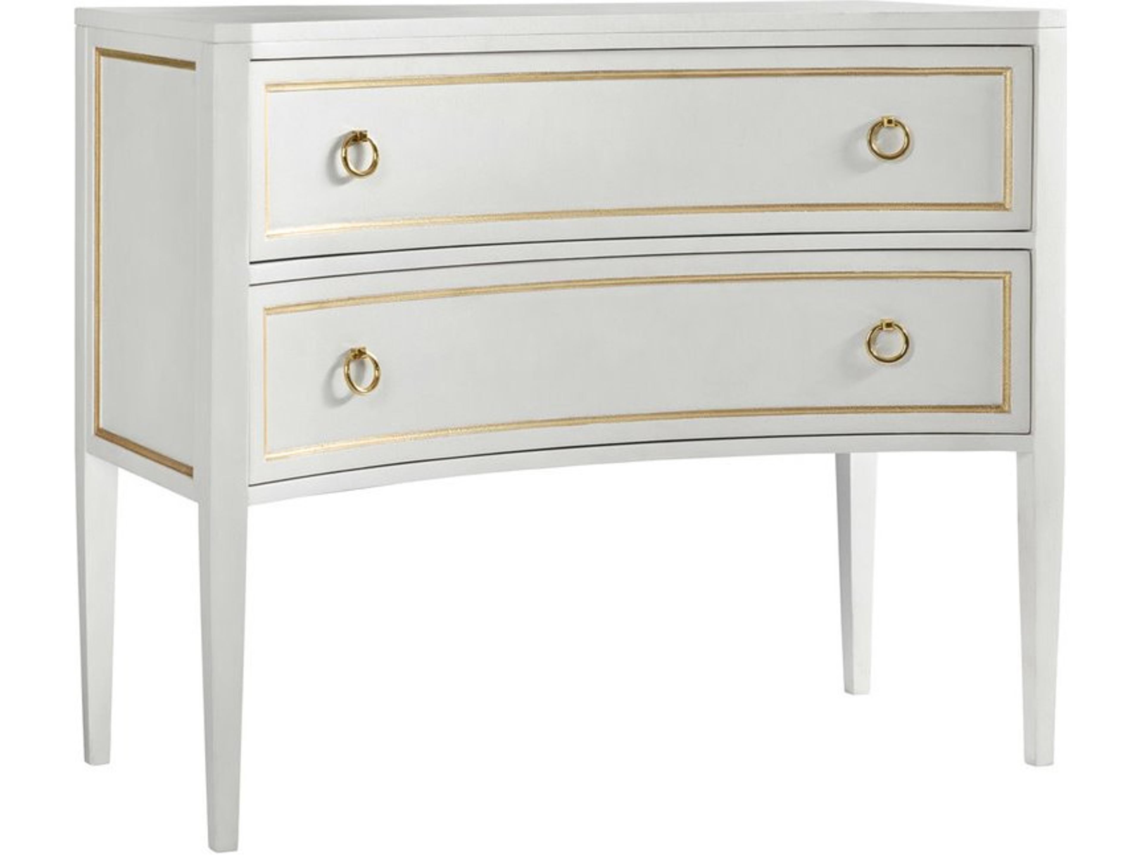 Covington Antique White Painted Gold Leaf Accent Chest