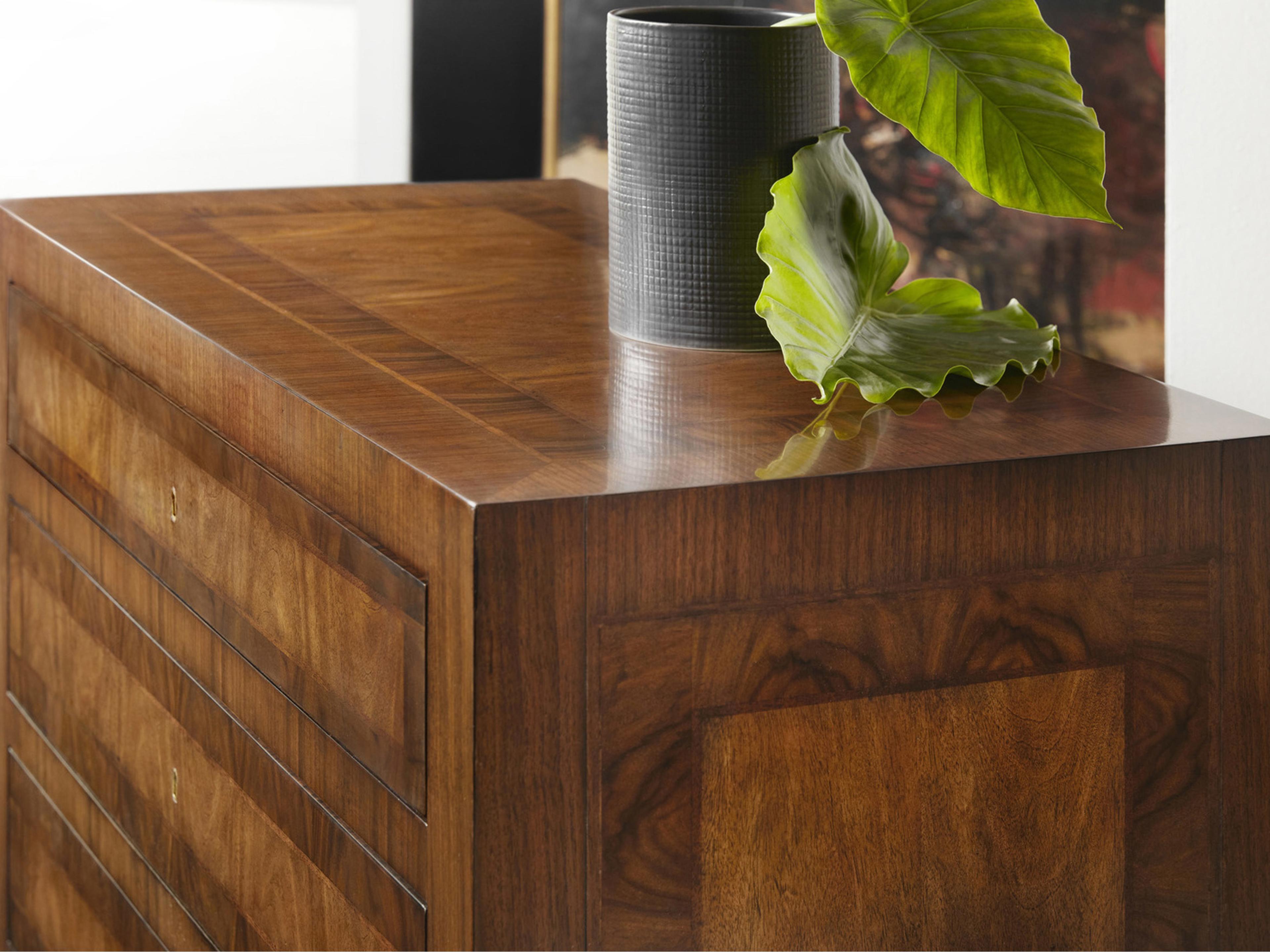 Modern History Home Verona 3-Drawers Brown Mahogany Wood Nightstand