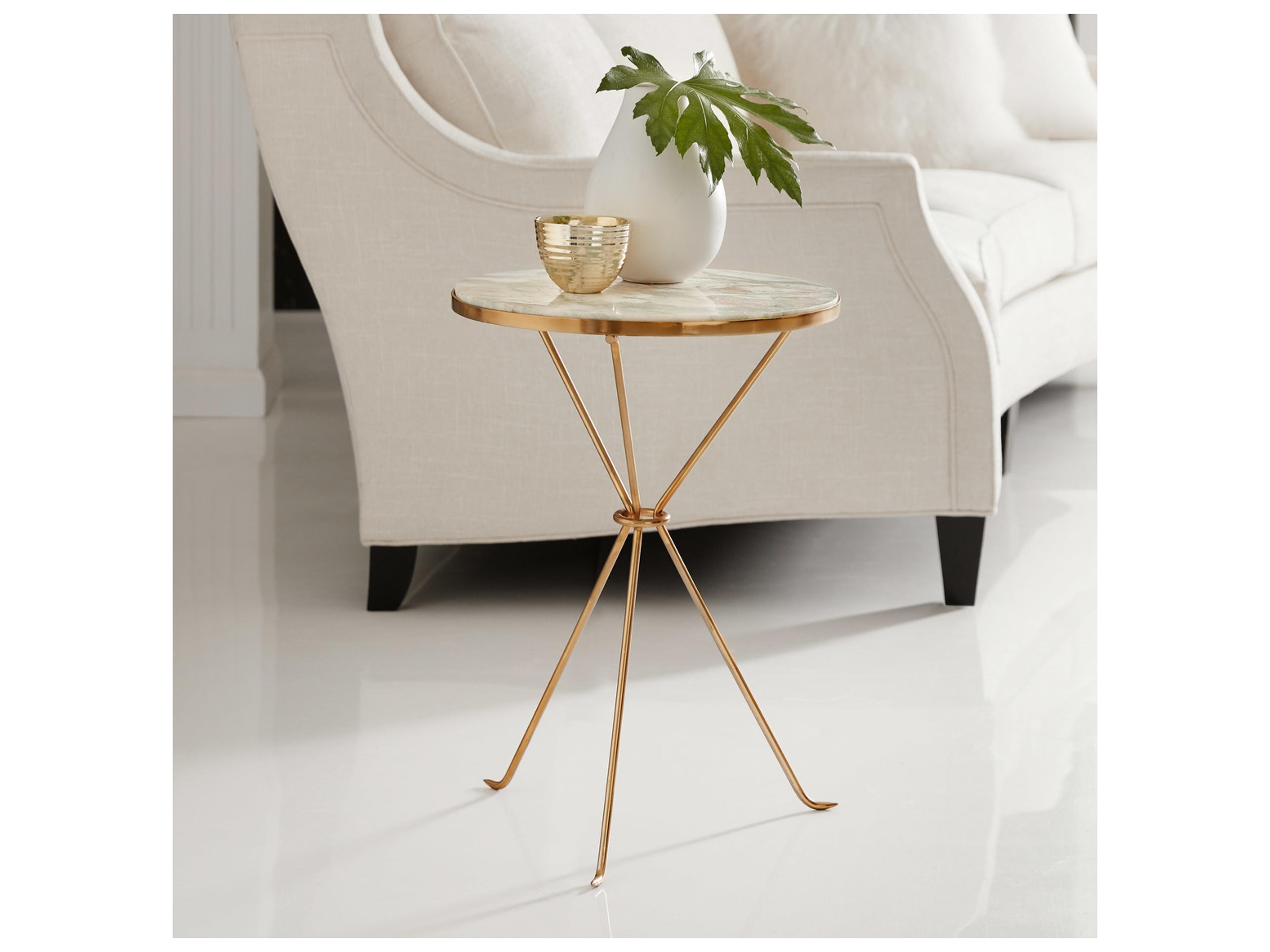 Modern History Home Round Stone End Table