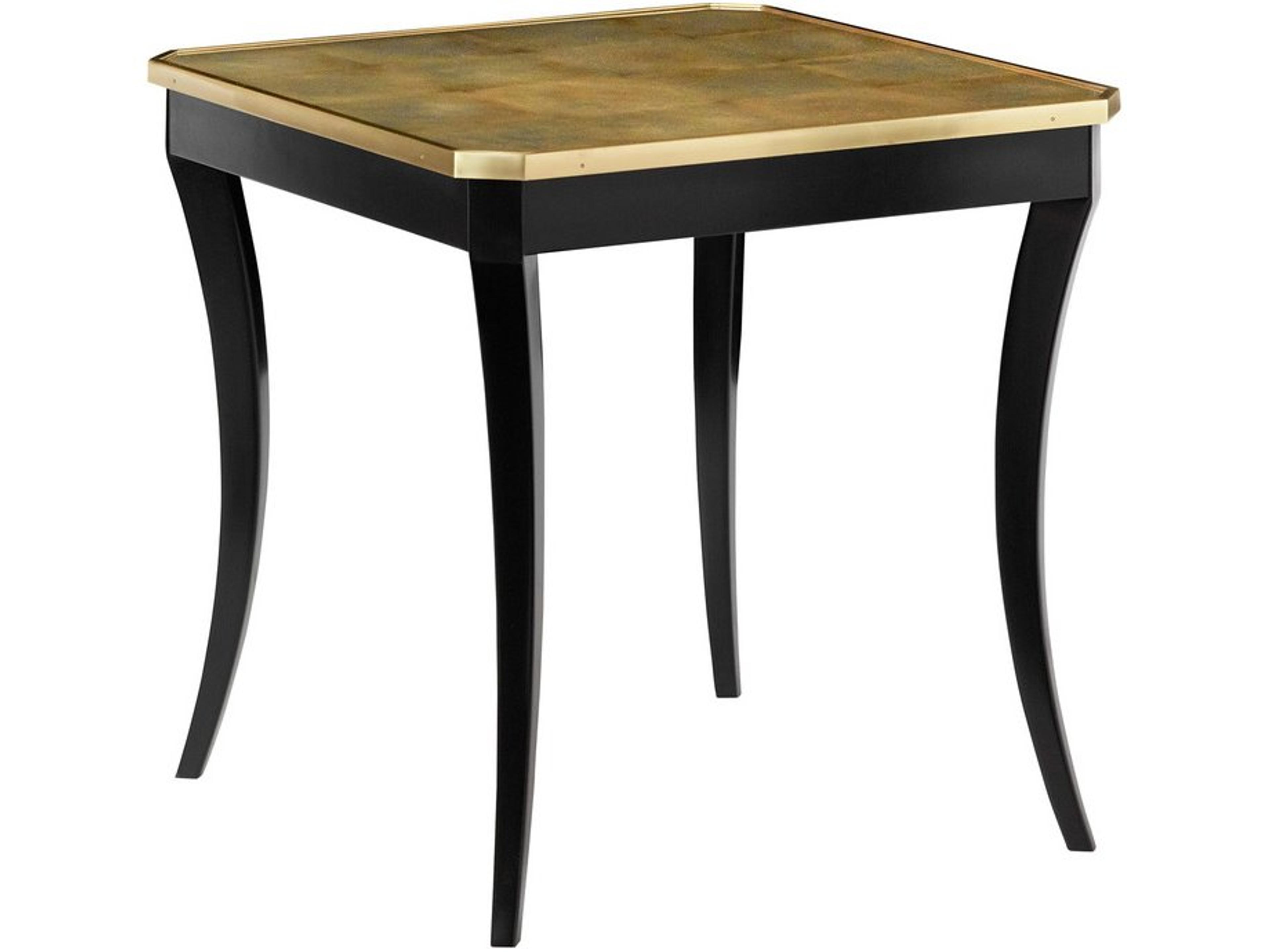 Fontaine Square Mirror Ebony Painted End Table