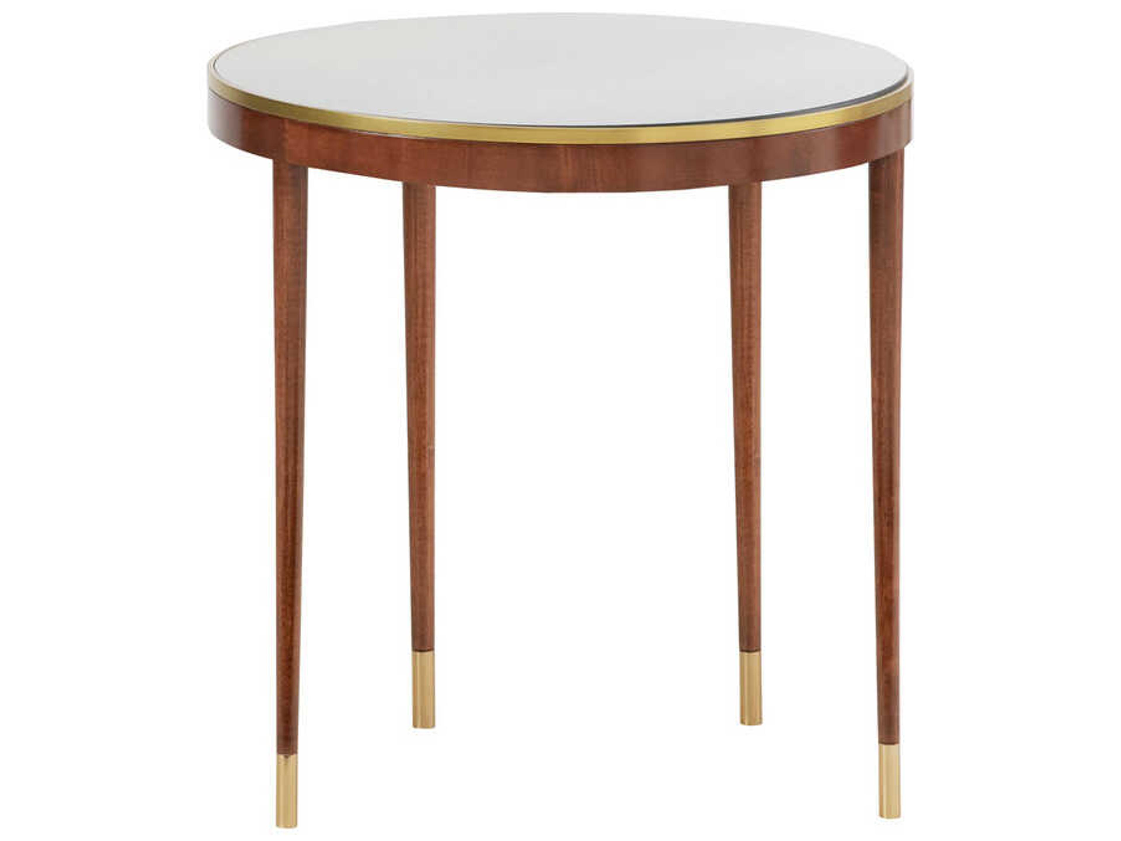 Lyon Round Mirror End Table