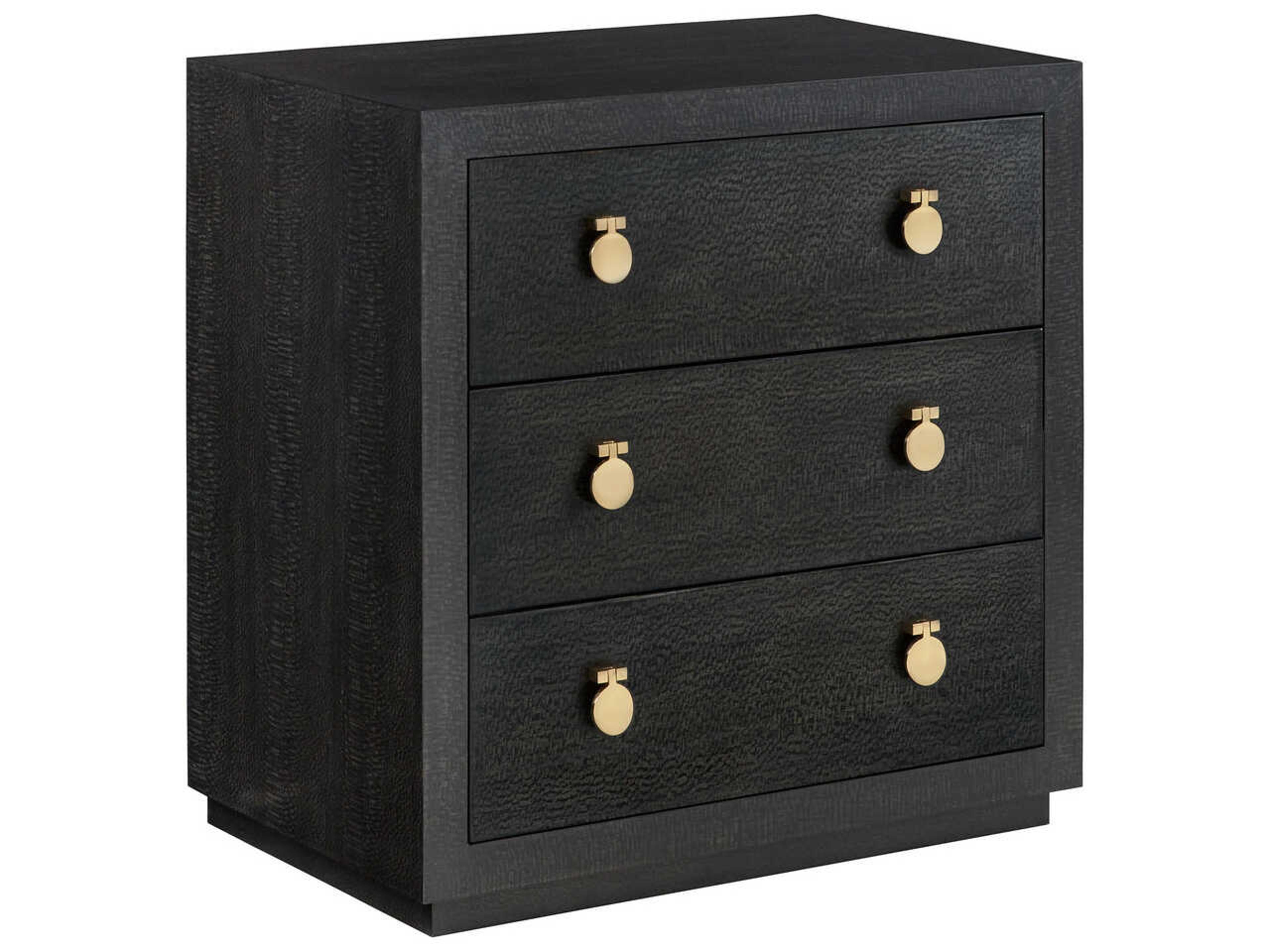 Mirage 3-Drawers Oak Wood Nightstand
