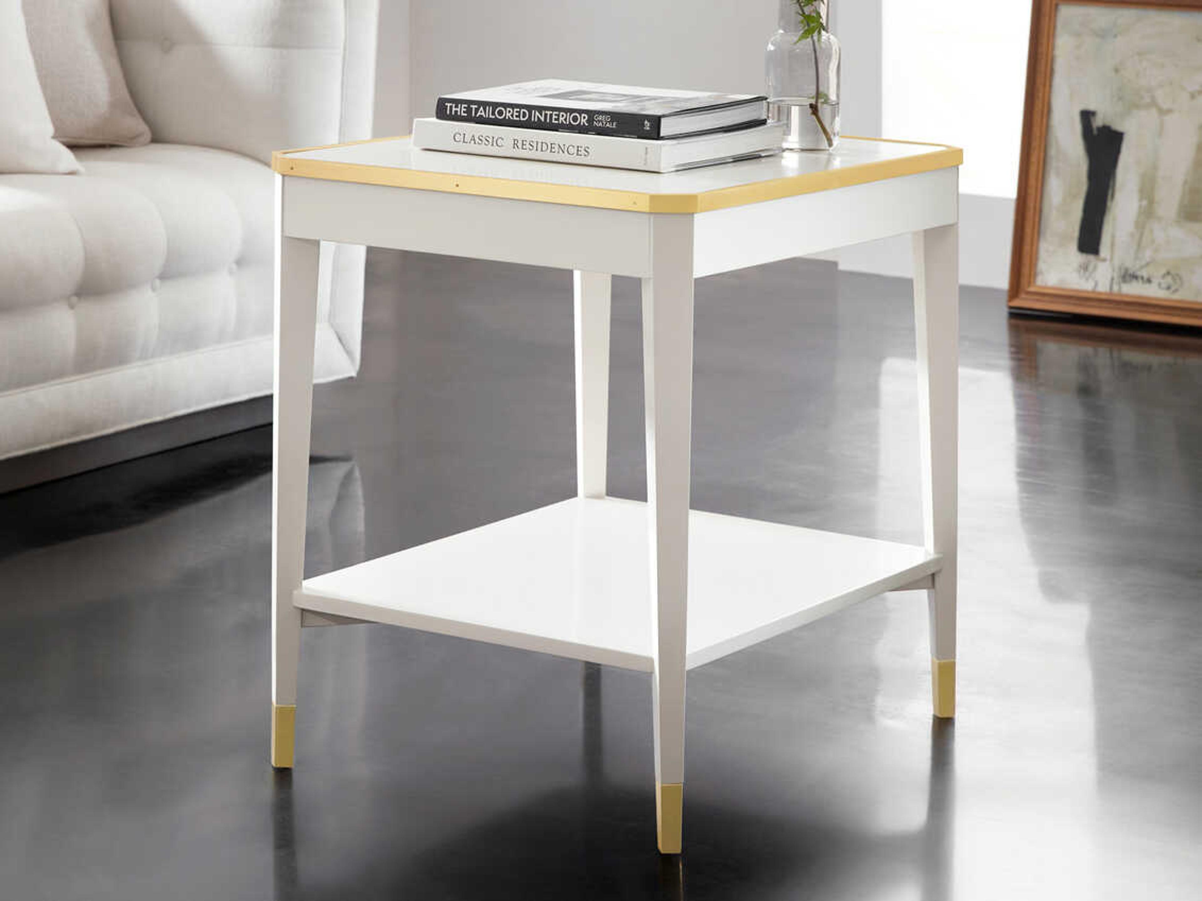 Modern History Home Wilson Rectangular Wood White End Table