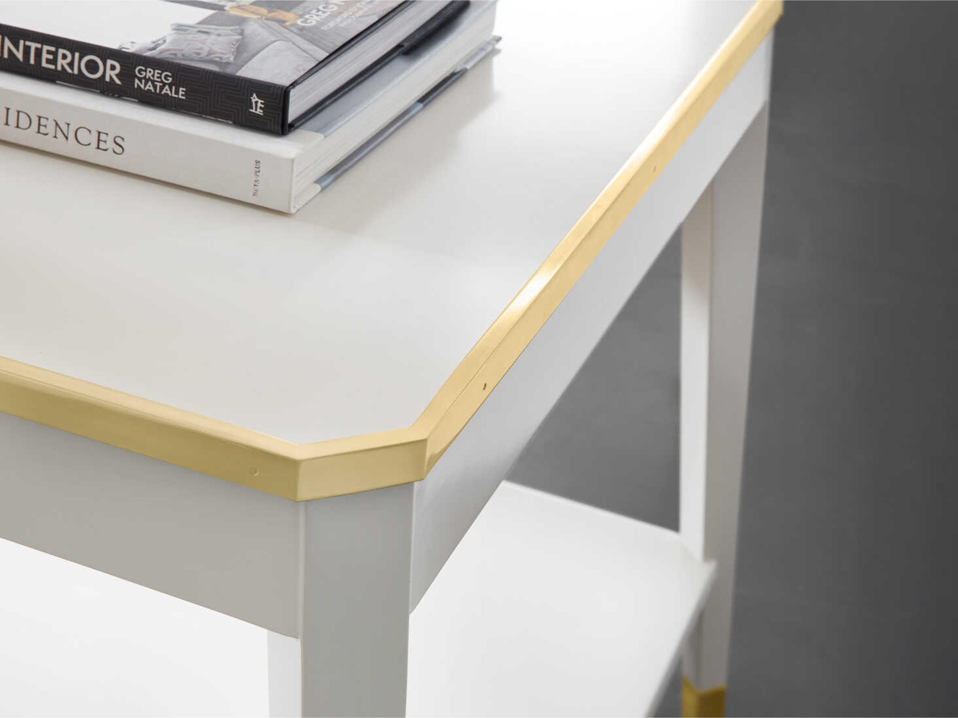 Modern History Home Wilson Rectangular Wood White End Table