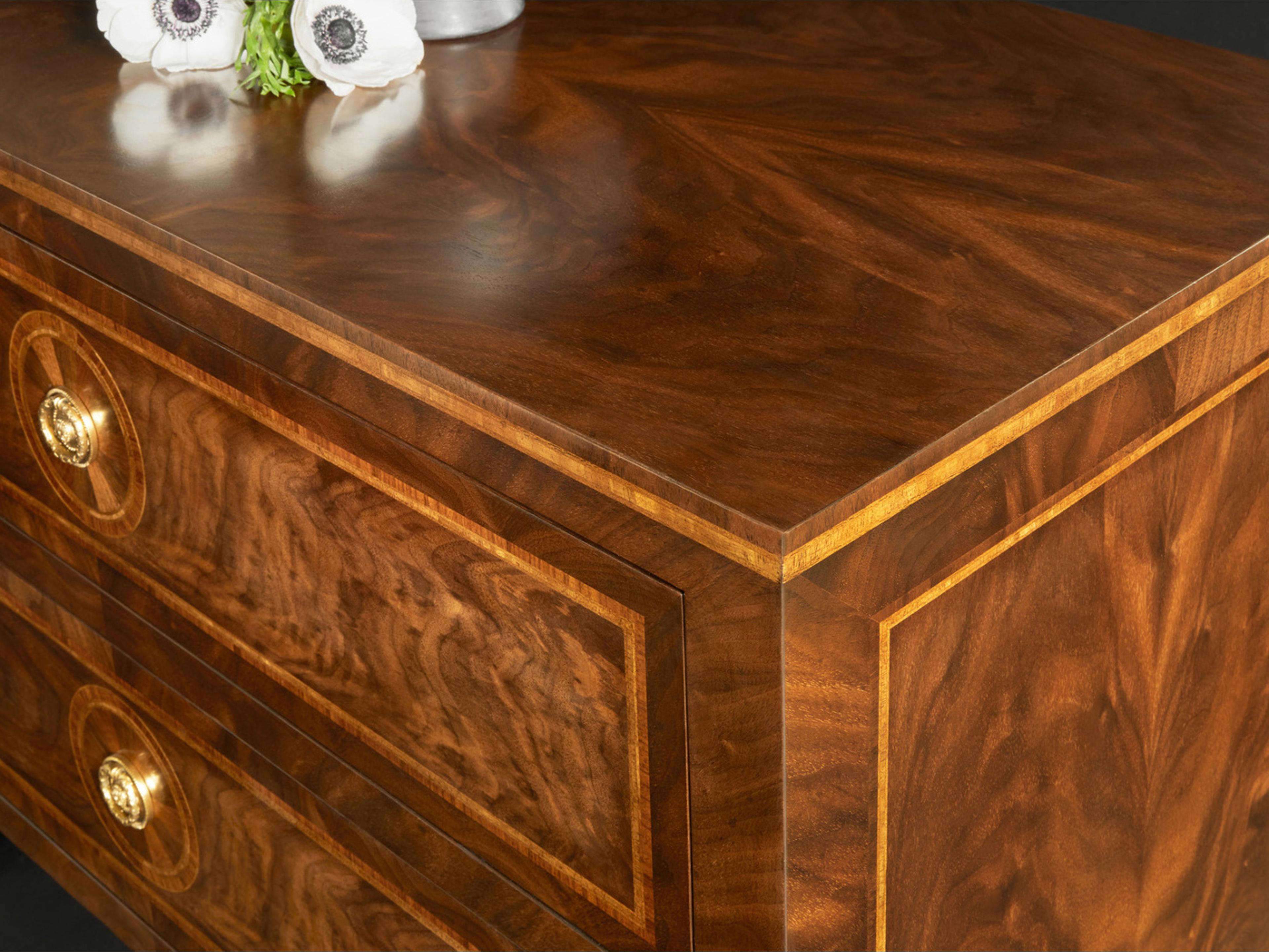 Modern History Home Parma 2-Drawers Brown Walnut Wood Nightstand