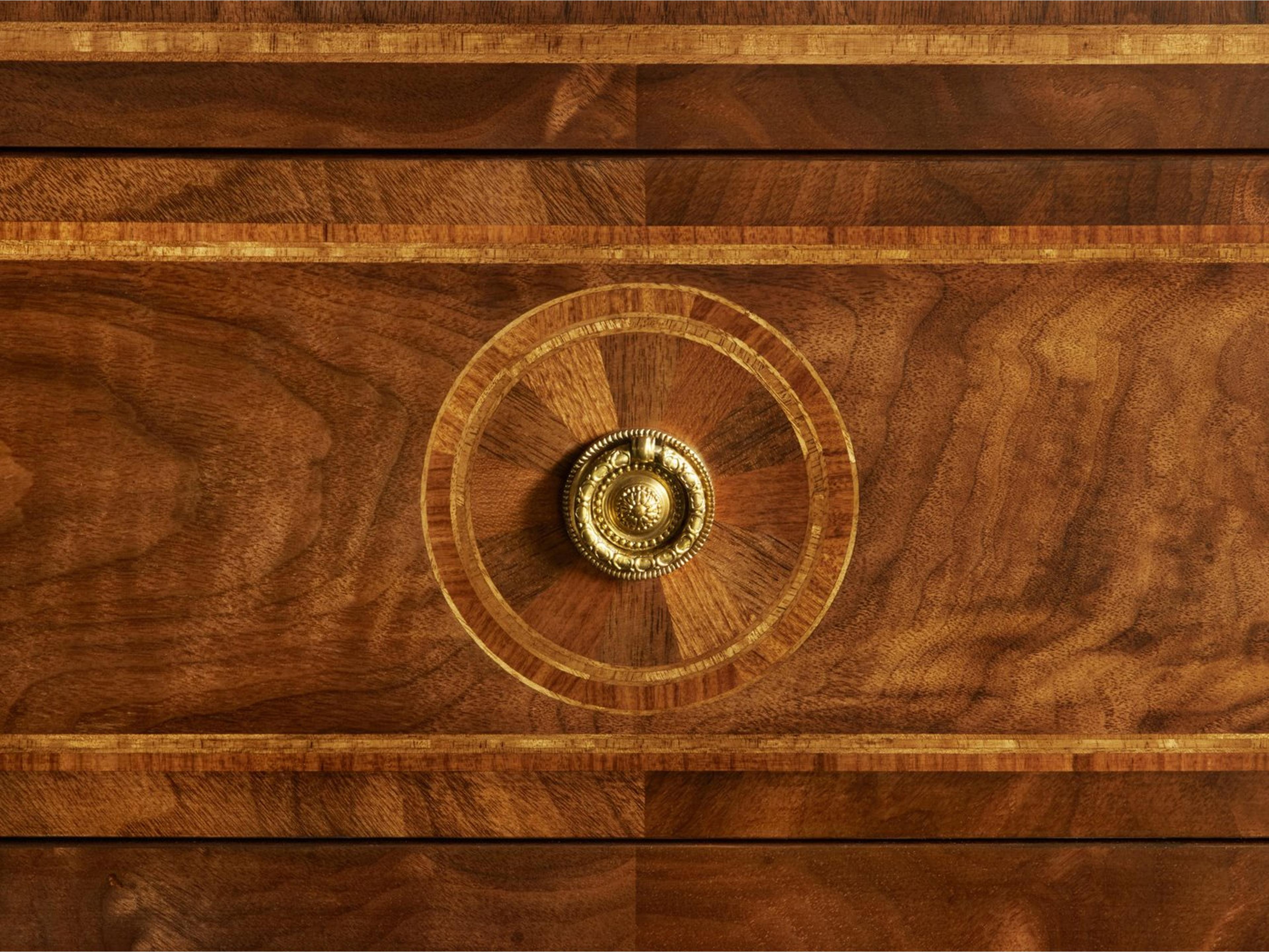 Modern History Home Parma 2-Drawers Brown Walnut Wood Nightstand