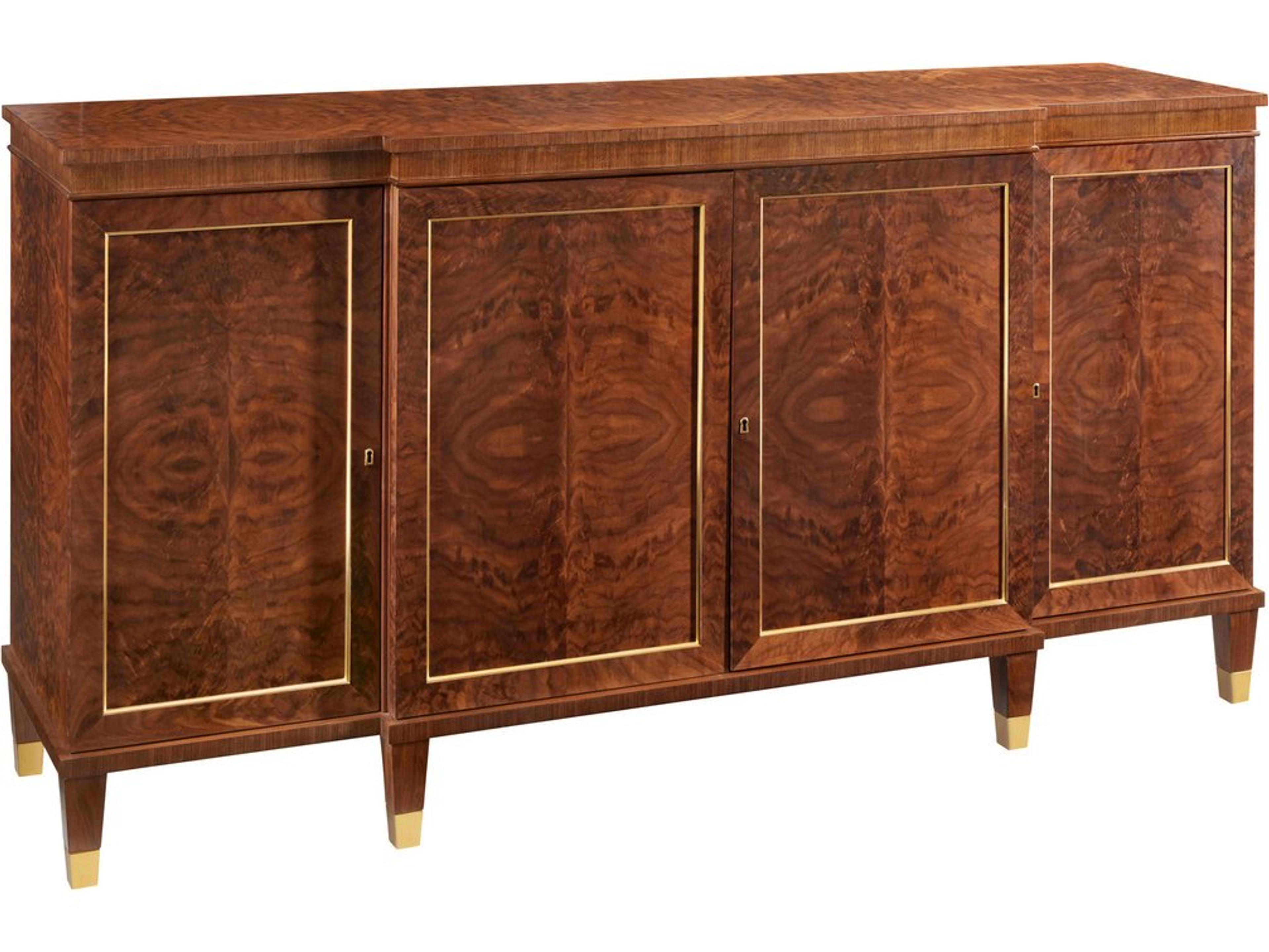 Modern History Home 76" Walnut Wood Breakfast Cabinet