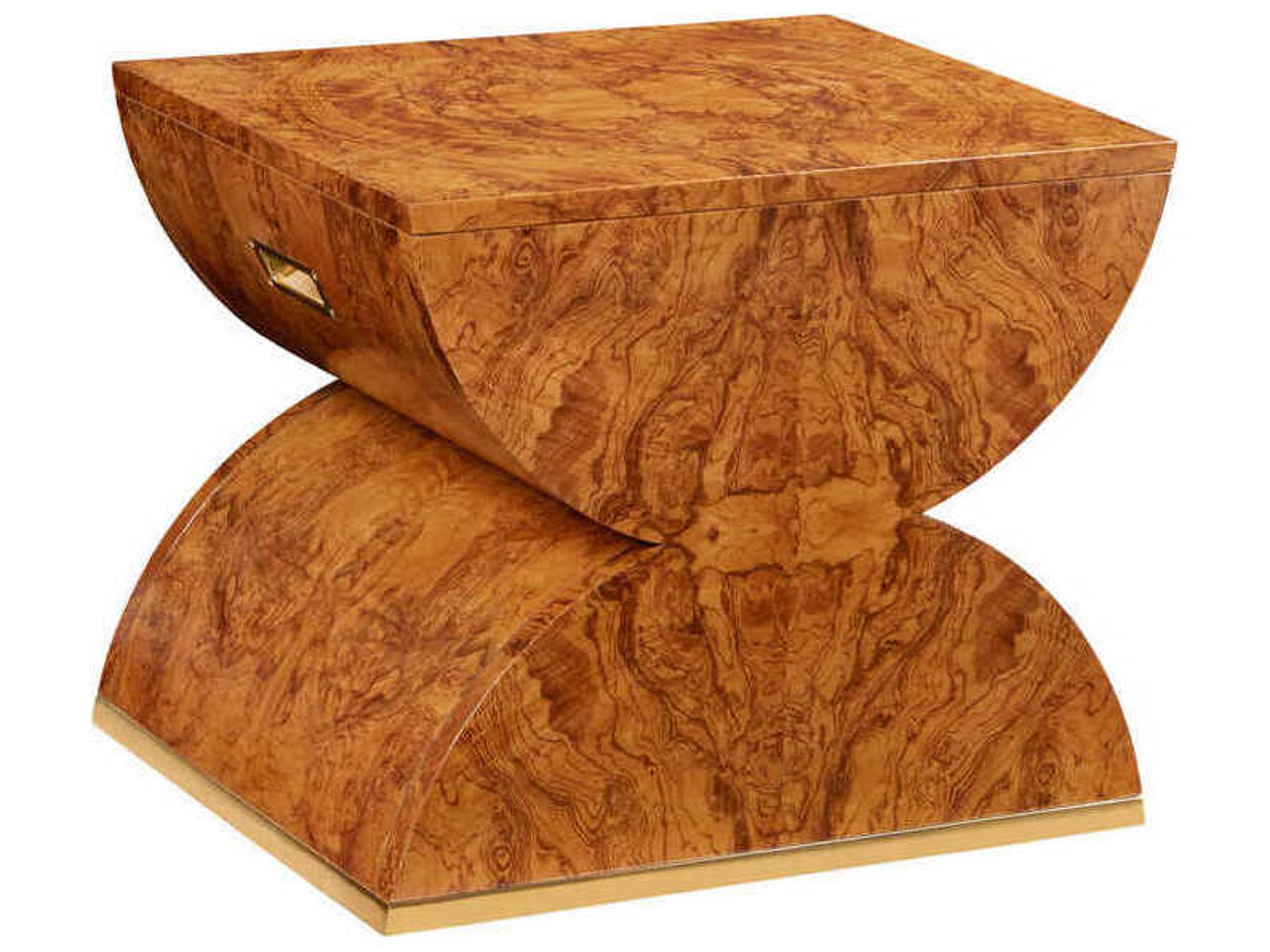 Modern History Home Burl Brass Brown Accent Stool