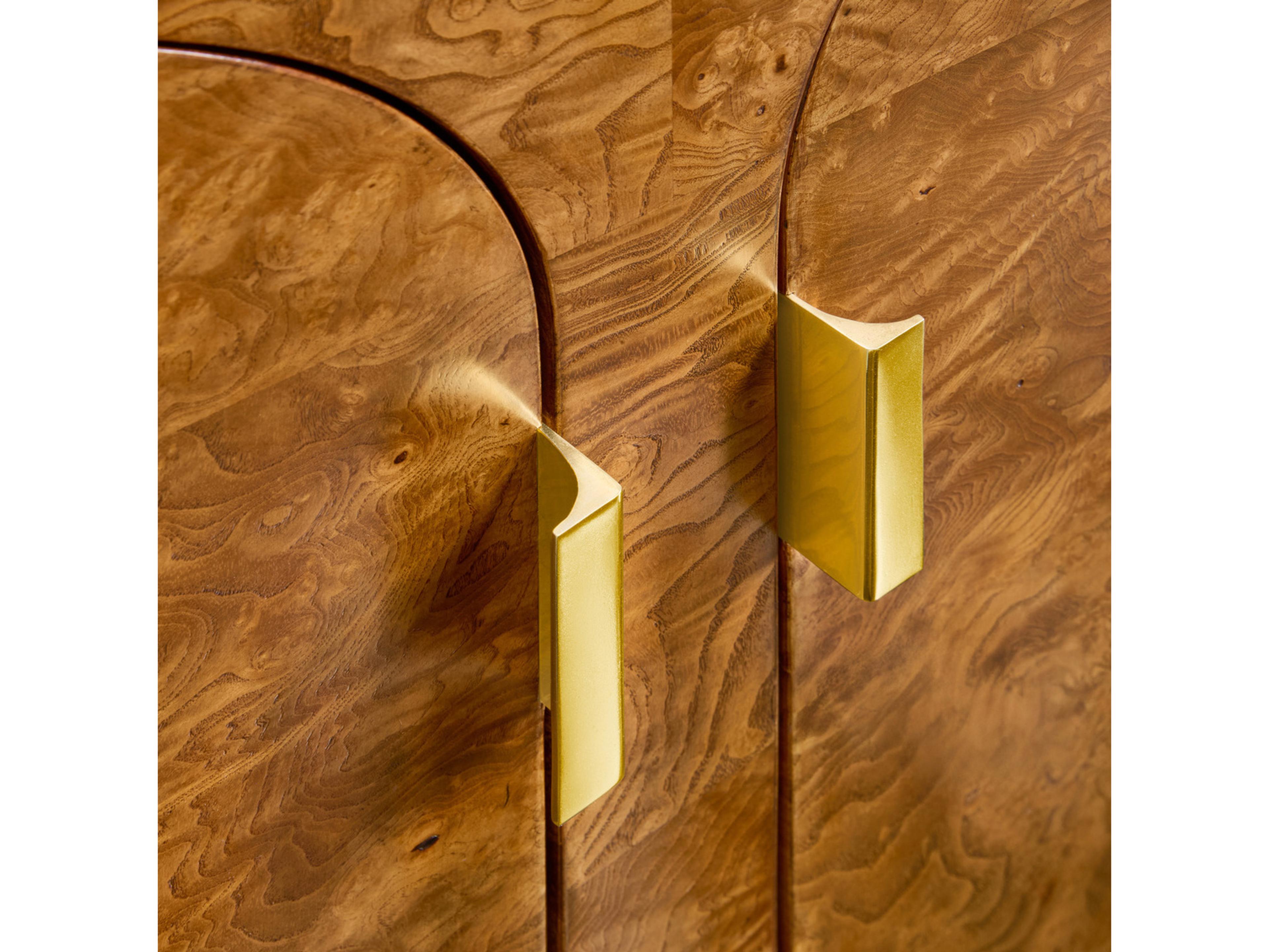 Modern History Home Arches 81" Burlwood Brass Sideboard