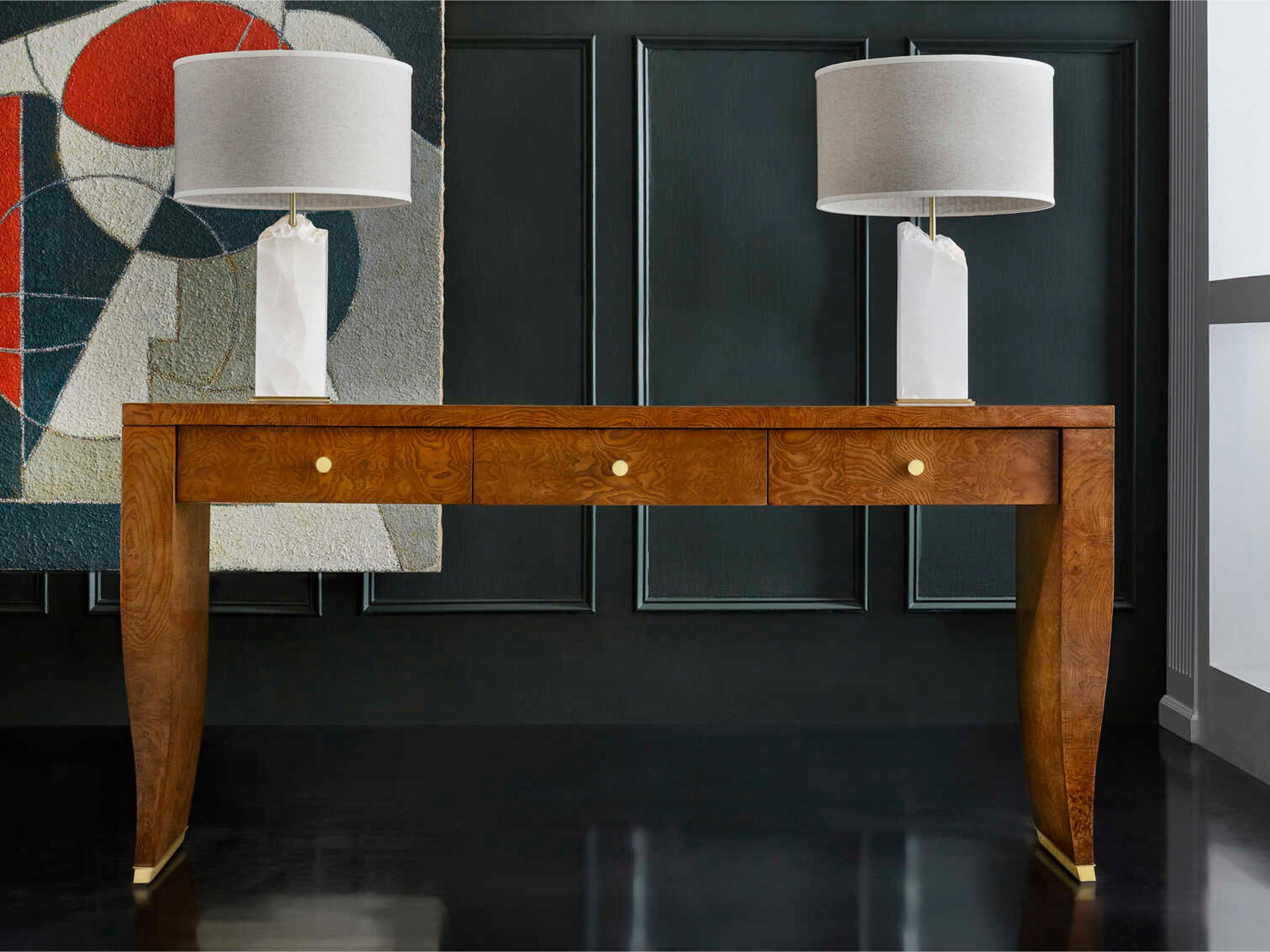 Gianti Rectangular Wood Brass Console Table