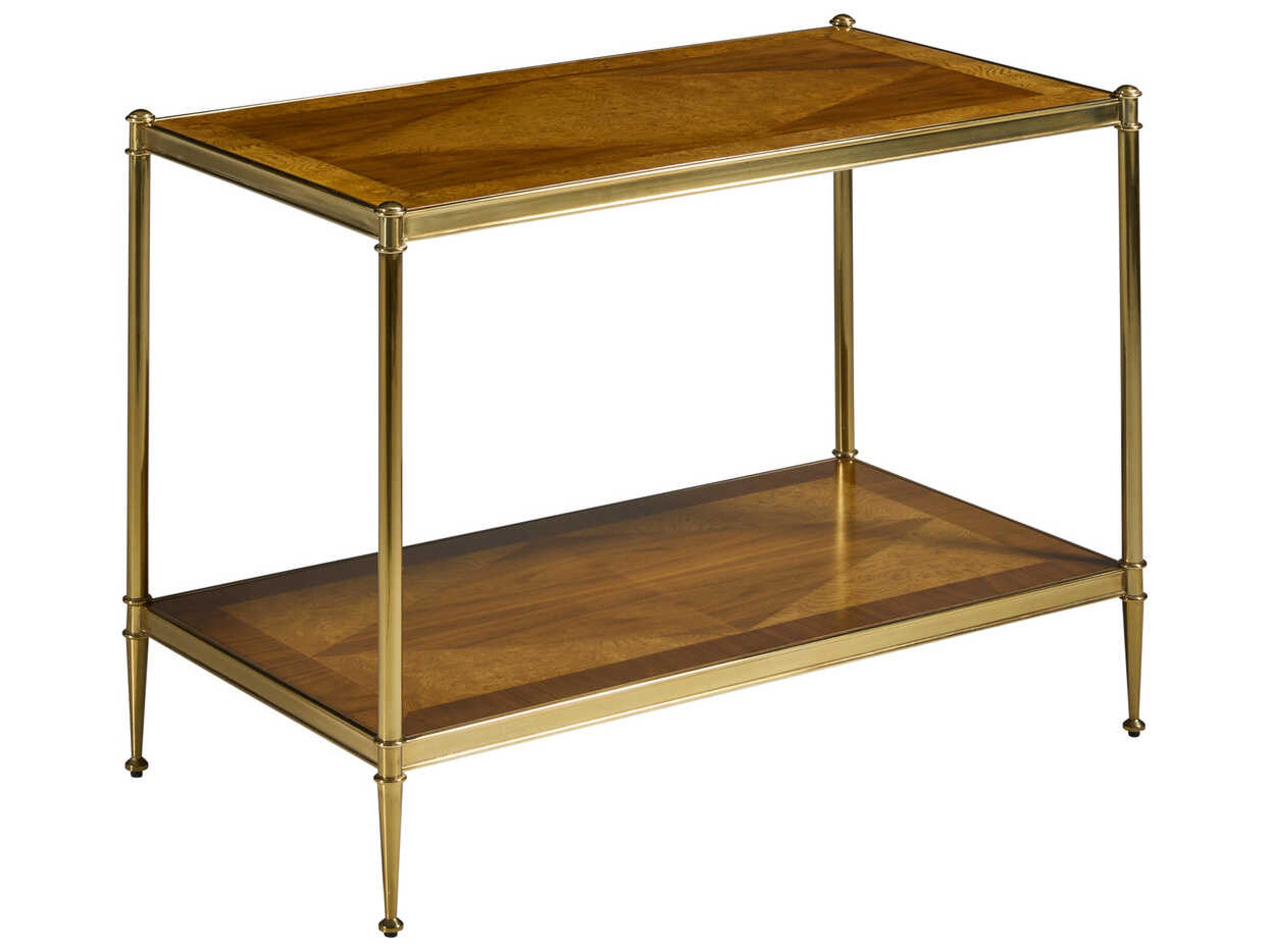 Oak Burl & Walnut Rectangular Wood End Table