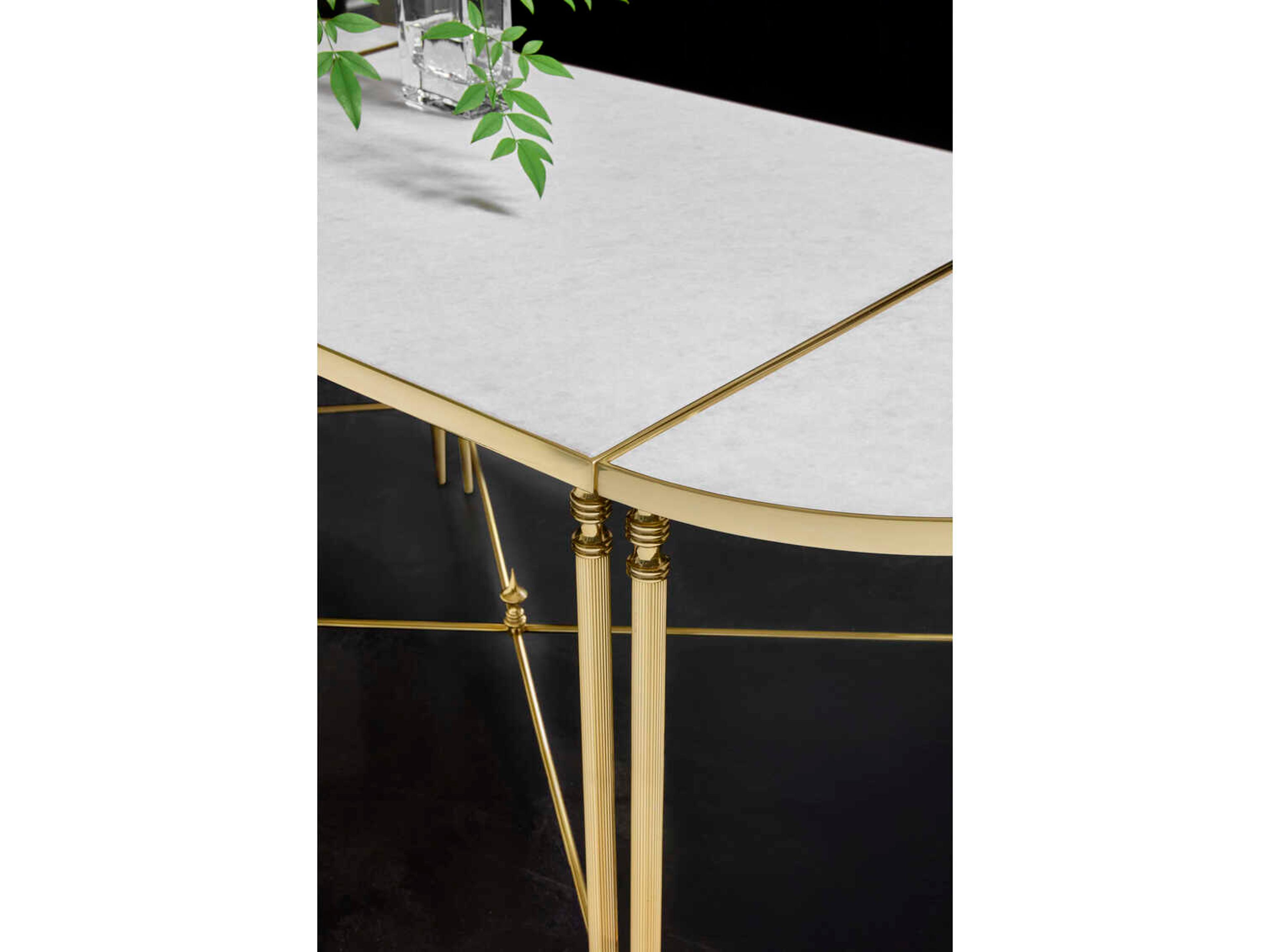 Modern History Home Metal 3 Piece Cocktail Rectangular Faux Marble Coffee Table