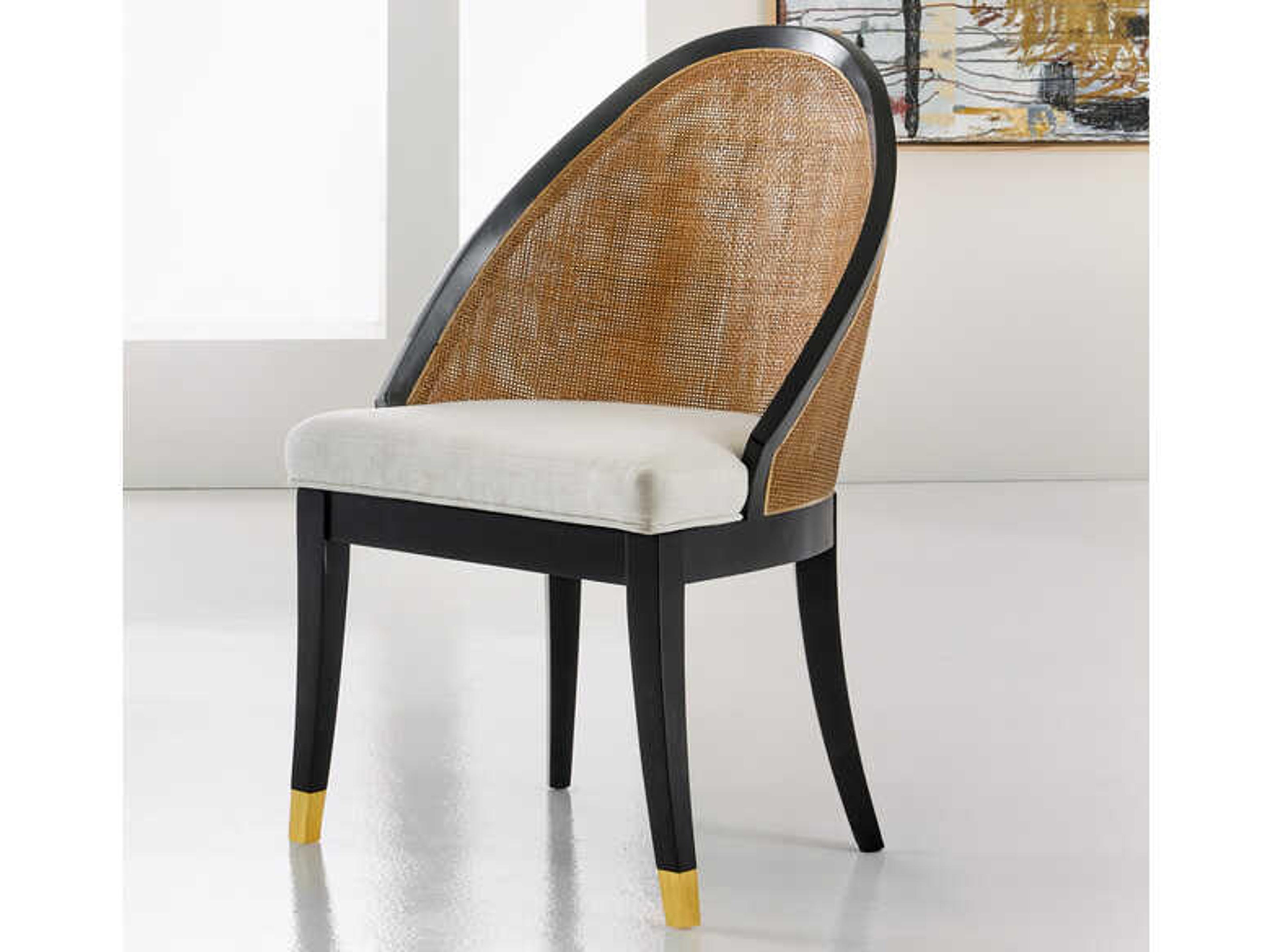 Lyon Black Upholstered Armless Dining Chair