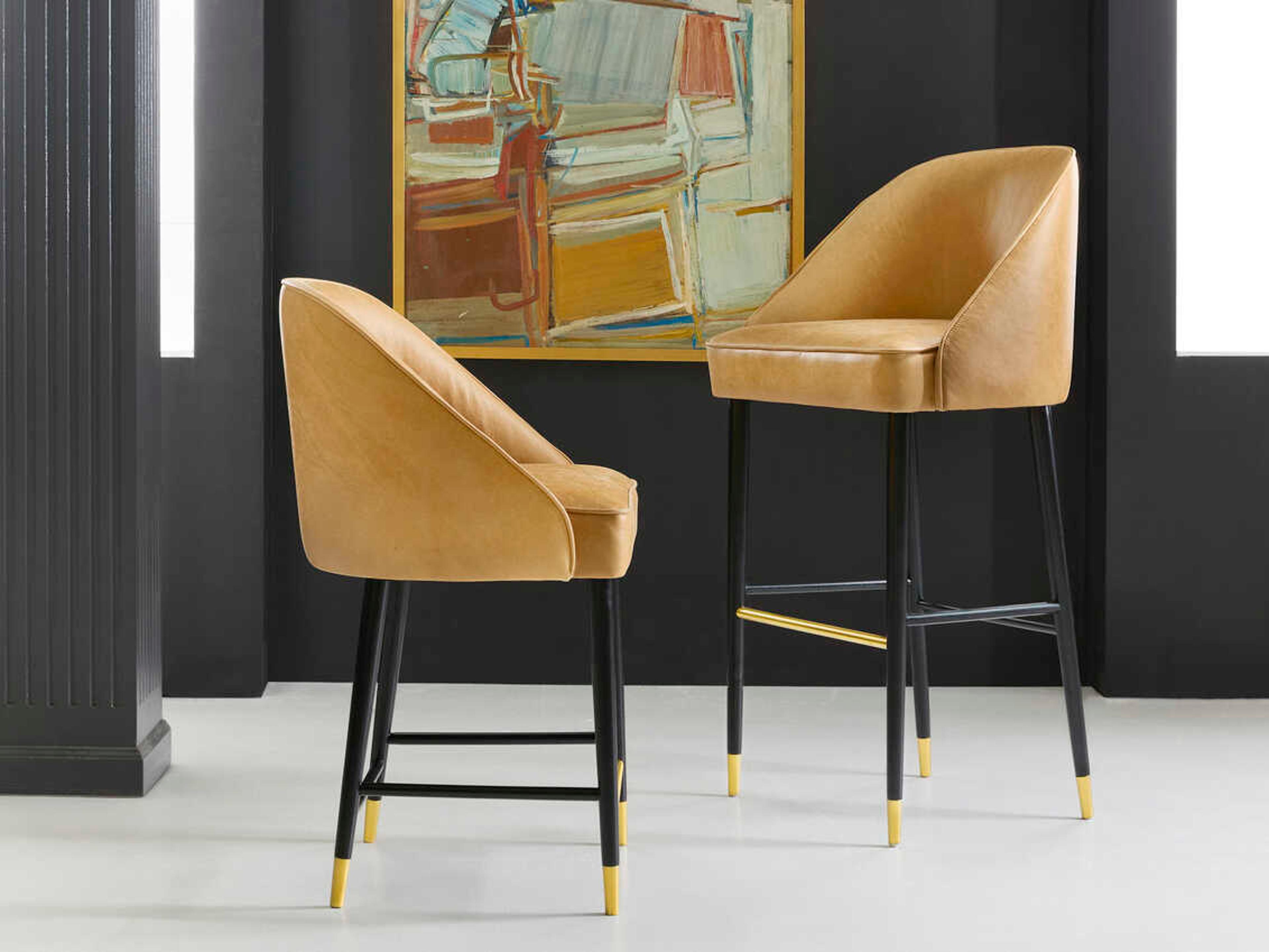 Modern History Home Sienna Leather Bar Stool