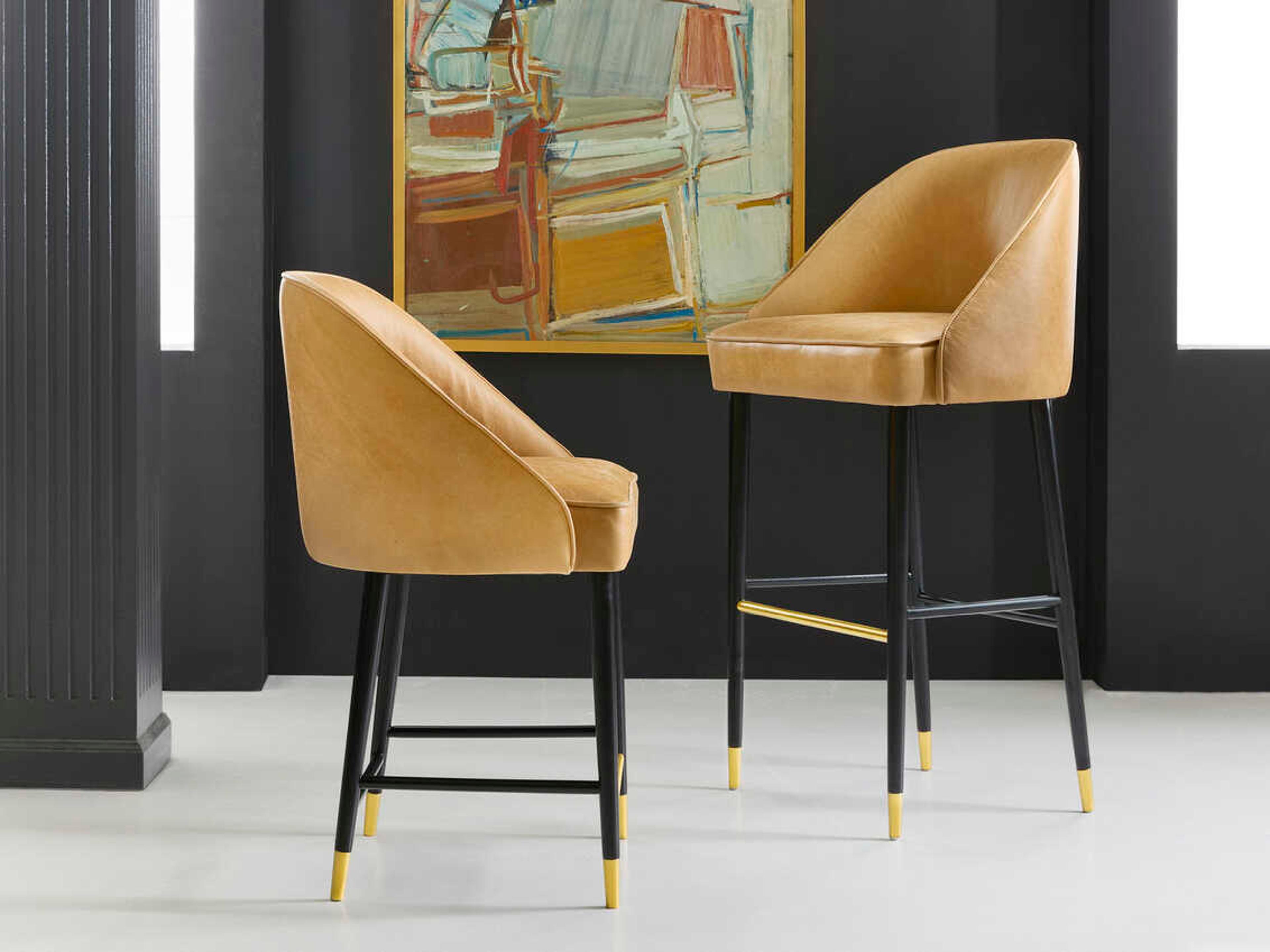Modern History Home Sienna Leather Counter Stool