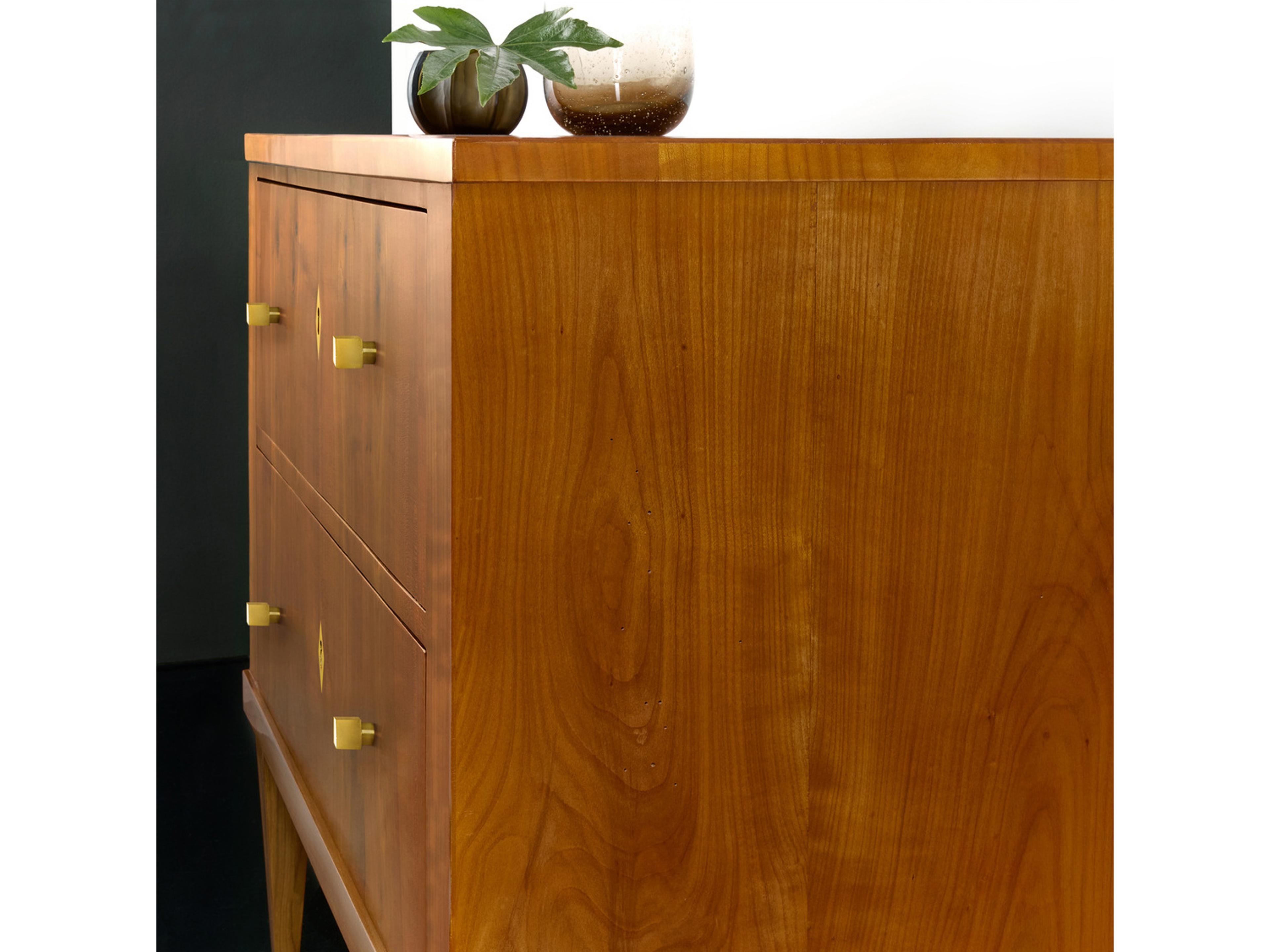 Modern History Home Vienna 2-Drawers Brown Cherry Wood Nightstand