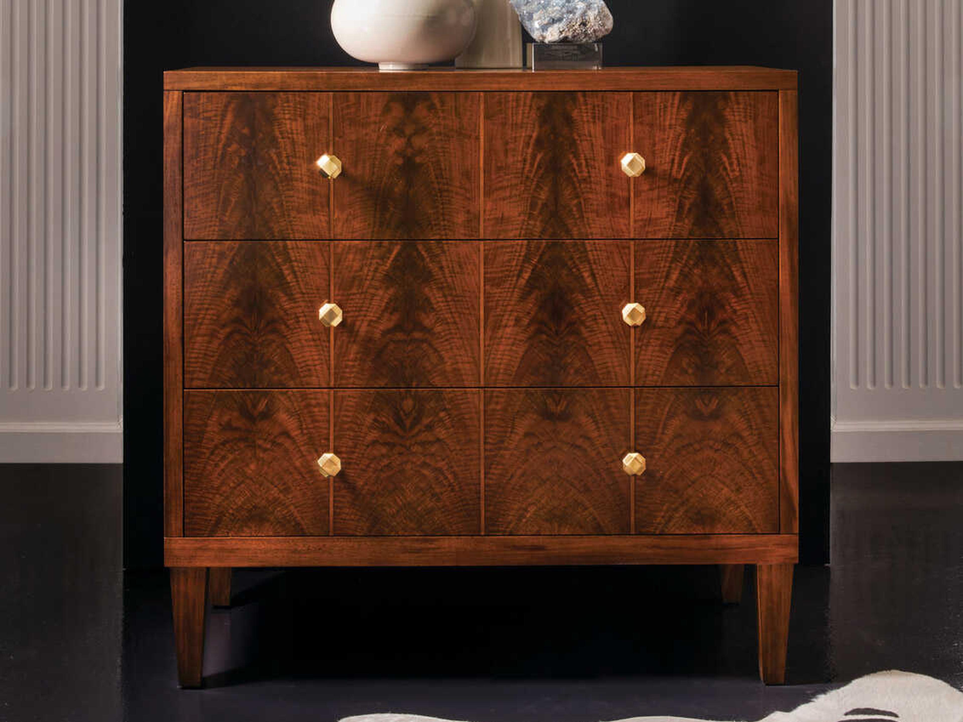 Pegano 3-Drawers Brown Nightstand