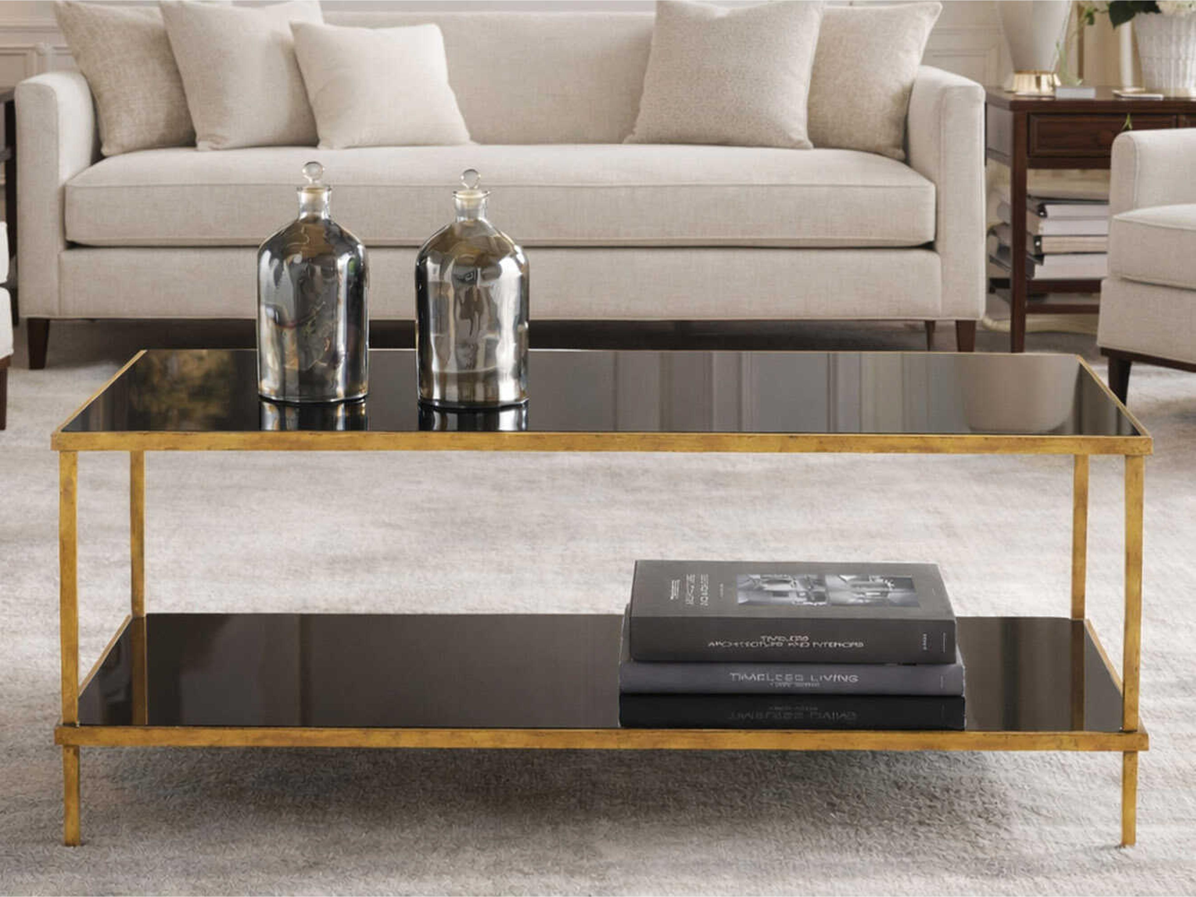 Rectangular Glass Gold Leaf Coffee Table