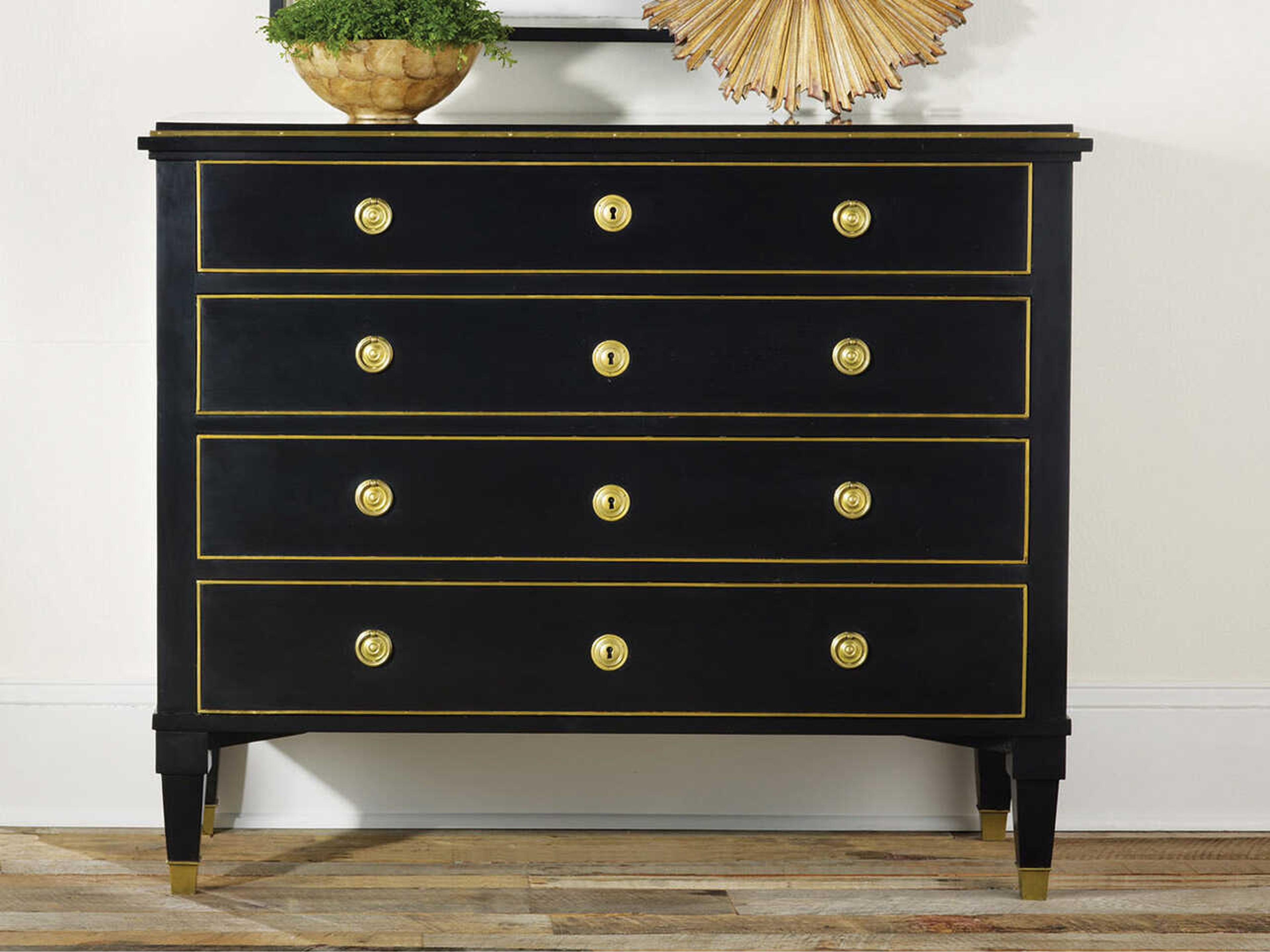 19th Century 4-Drawers Black Dresser