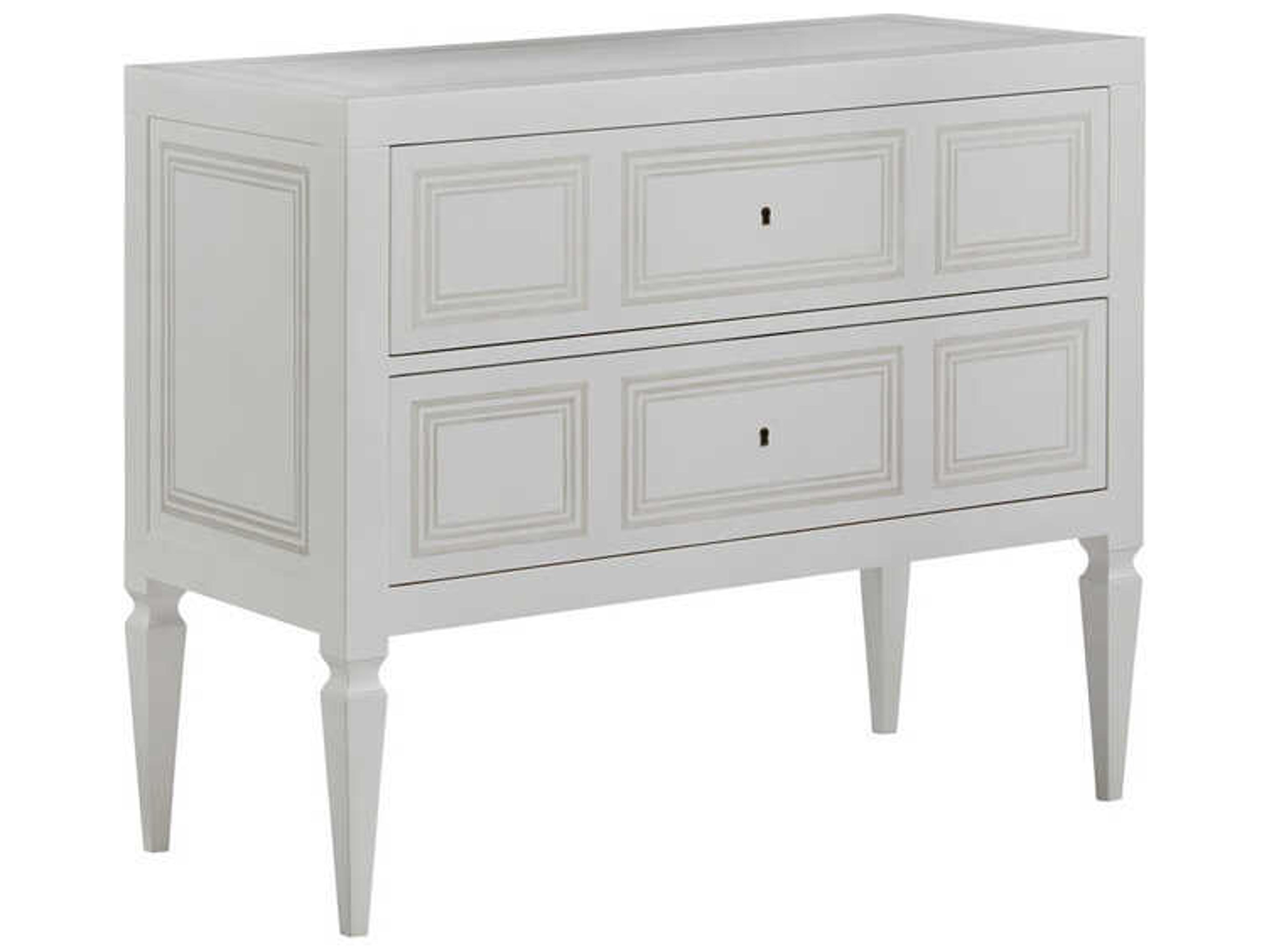 Milan Linen Painted Textured White Commode