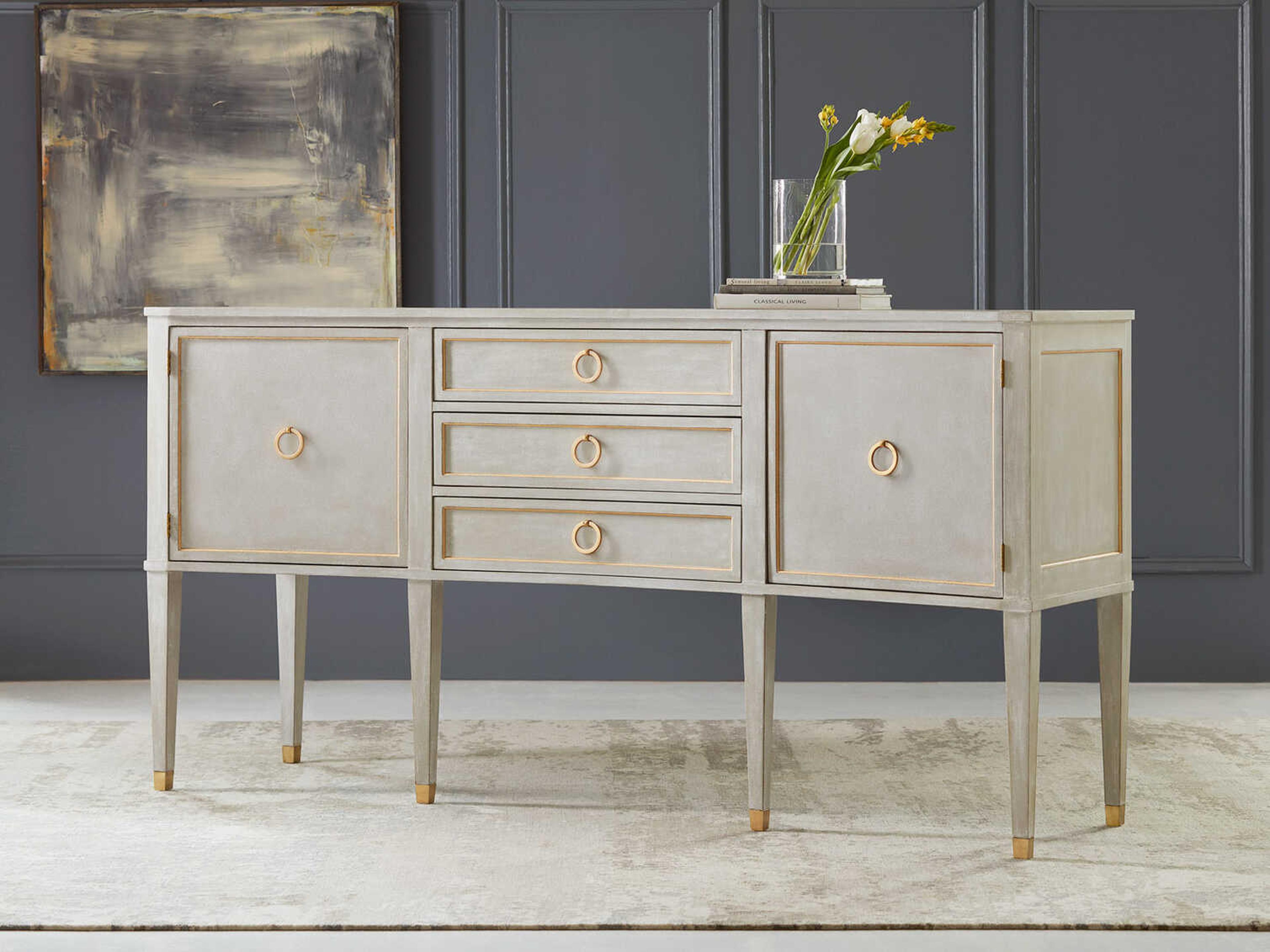 Concave 80" Walnut Wood Sideboard