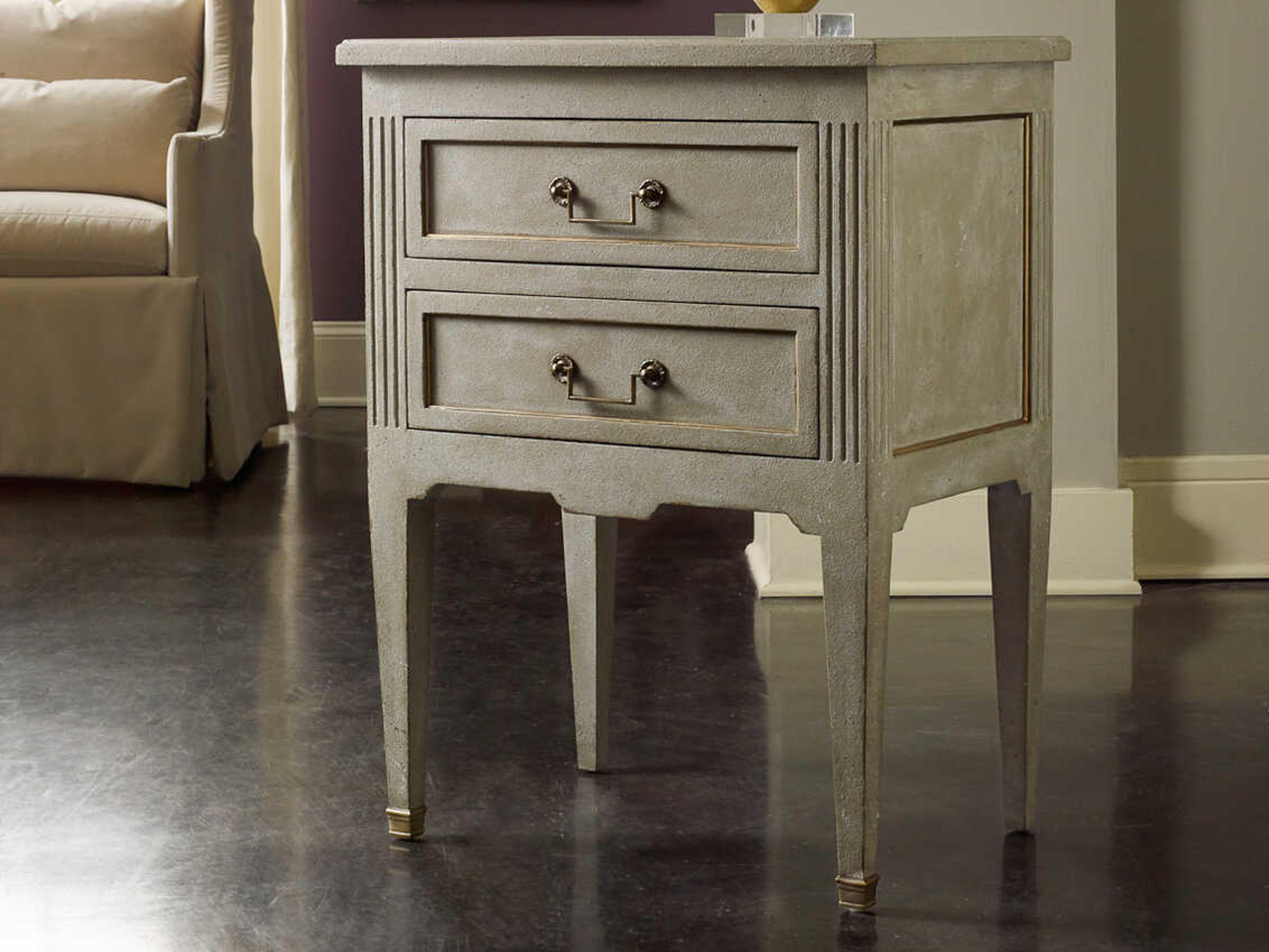Manor House 2-Drawers Gray Oak Wood Nightstand