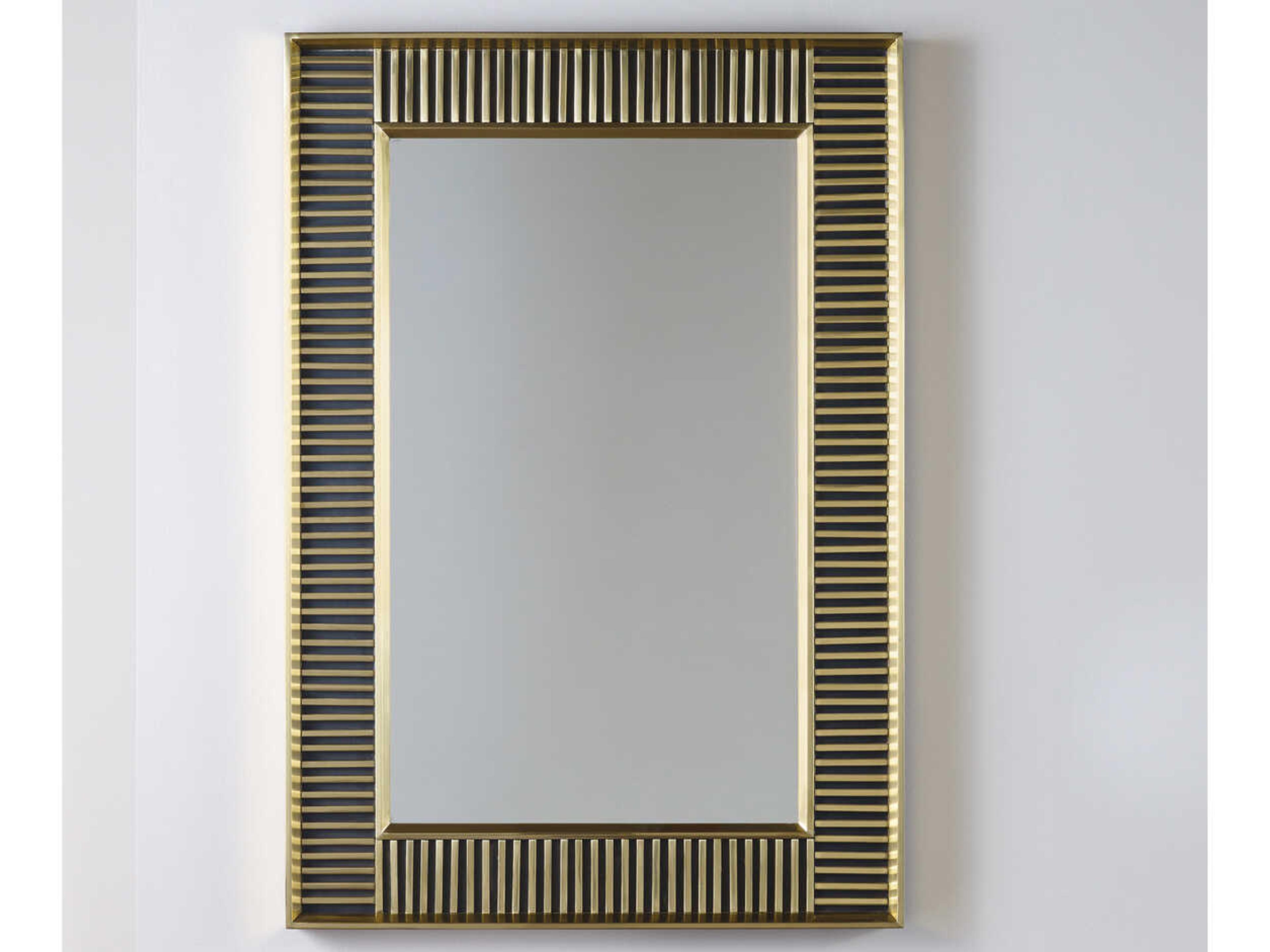 Tuxedo Polished Brass Rectangular Wall Mirror