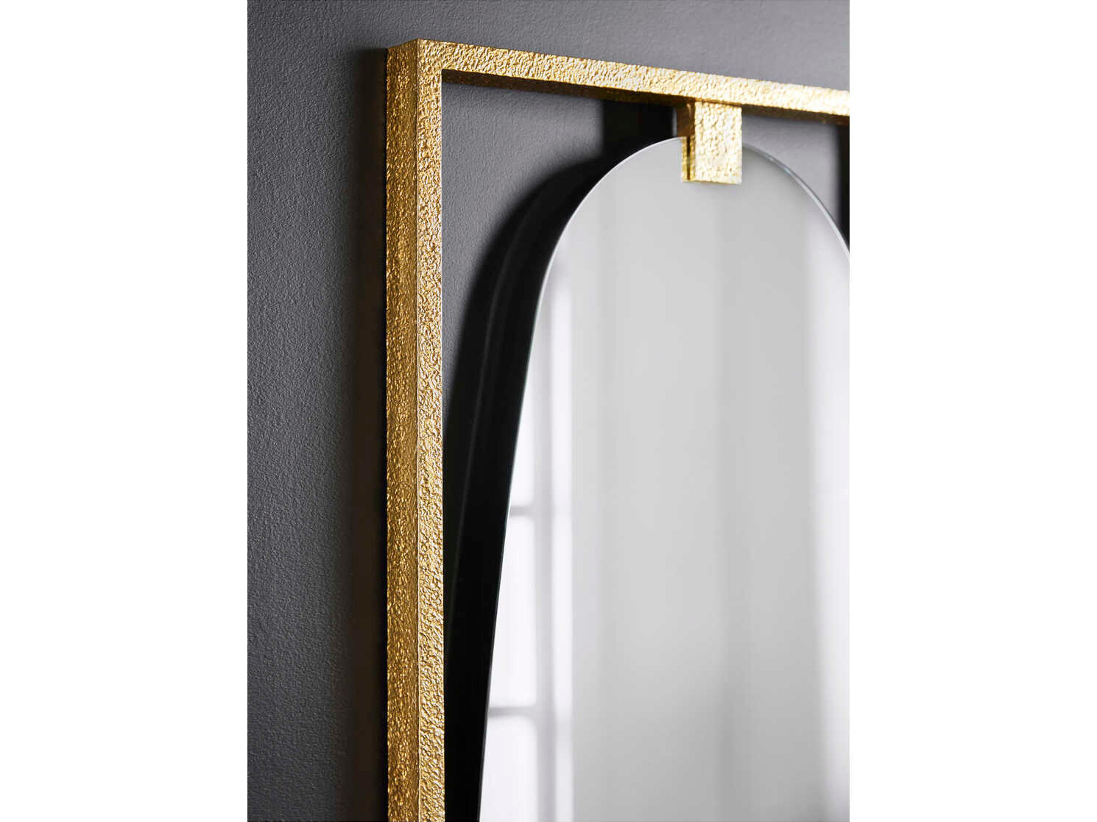 Modern History Home Paolo Textured Antique Brass Rectangular Wall Mirror