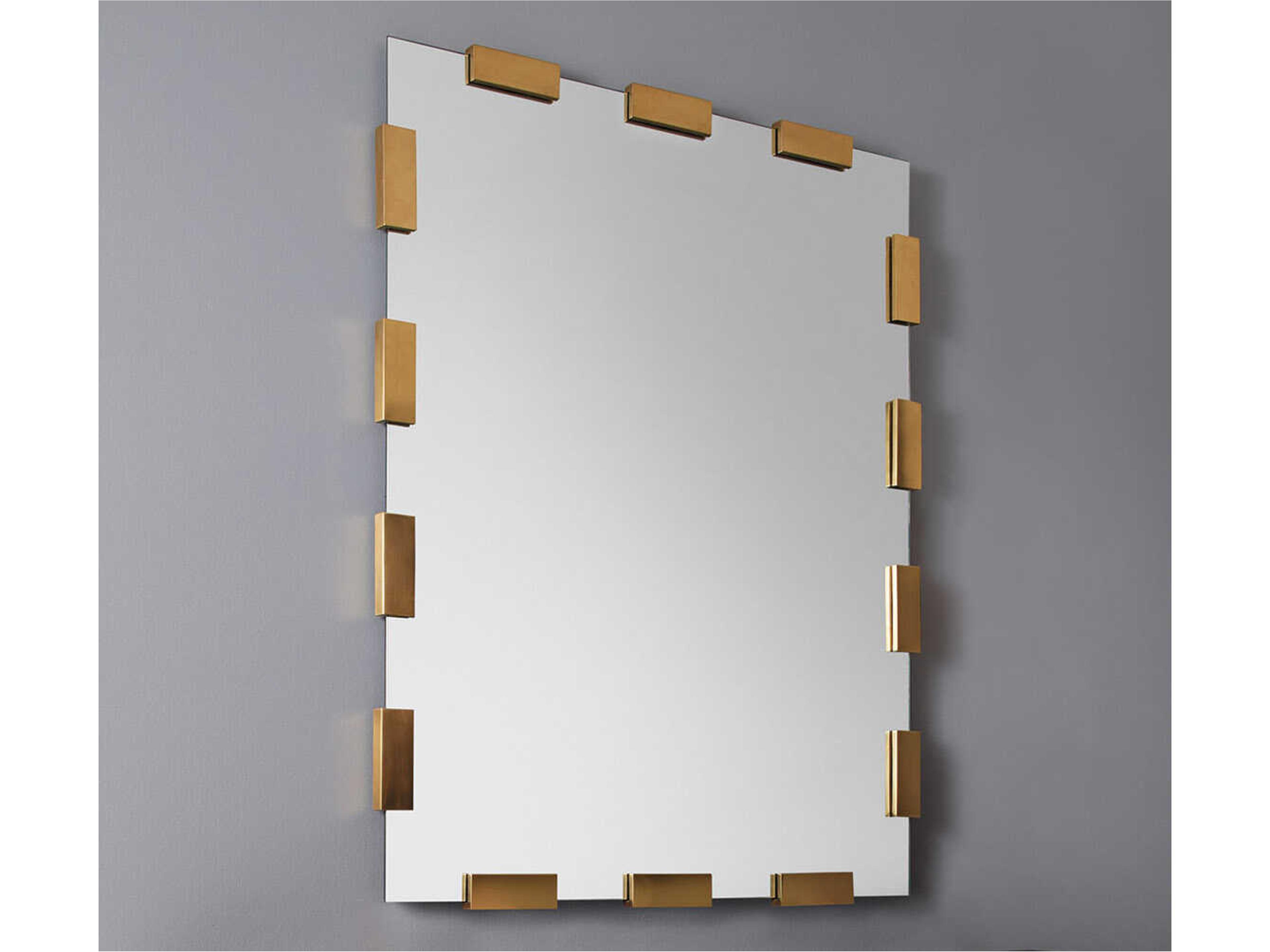 Aplique Satin Brass Lacquered Plated Rectangular Wall Mirror