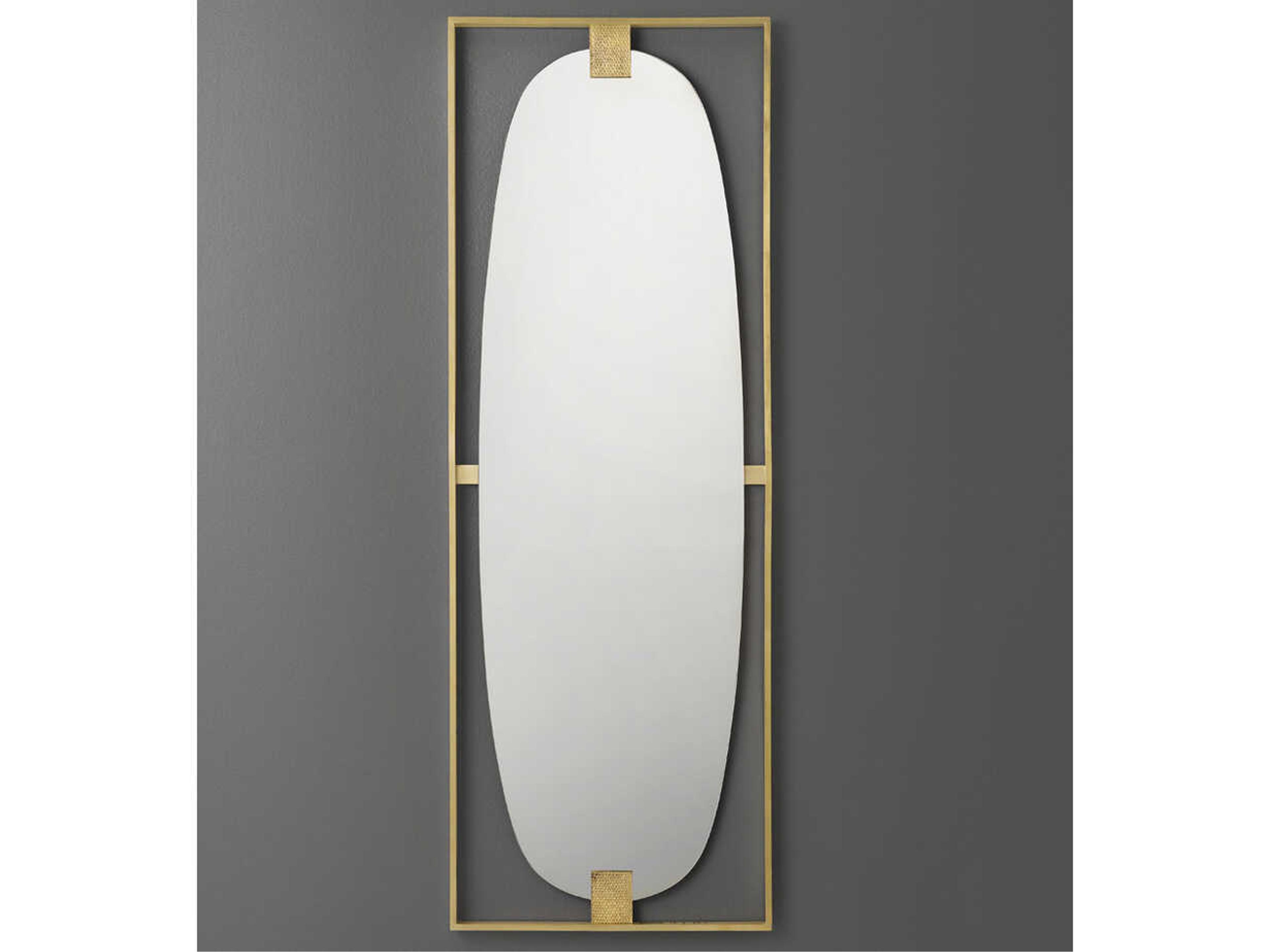 Paolo Satin Brass Lacquered Plated Rectangular Wall Mirror