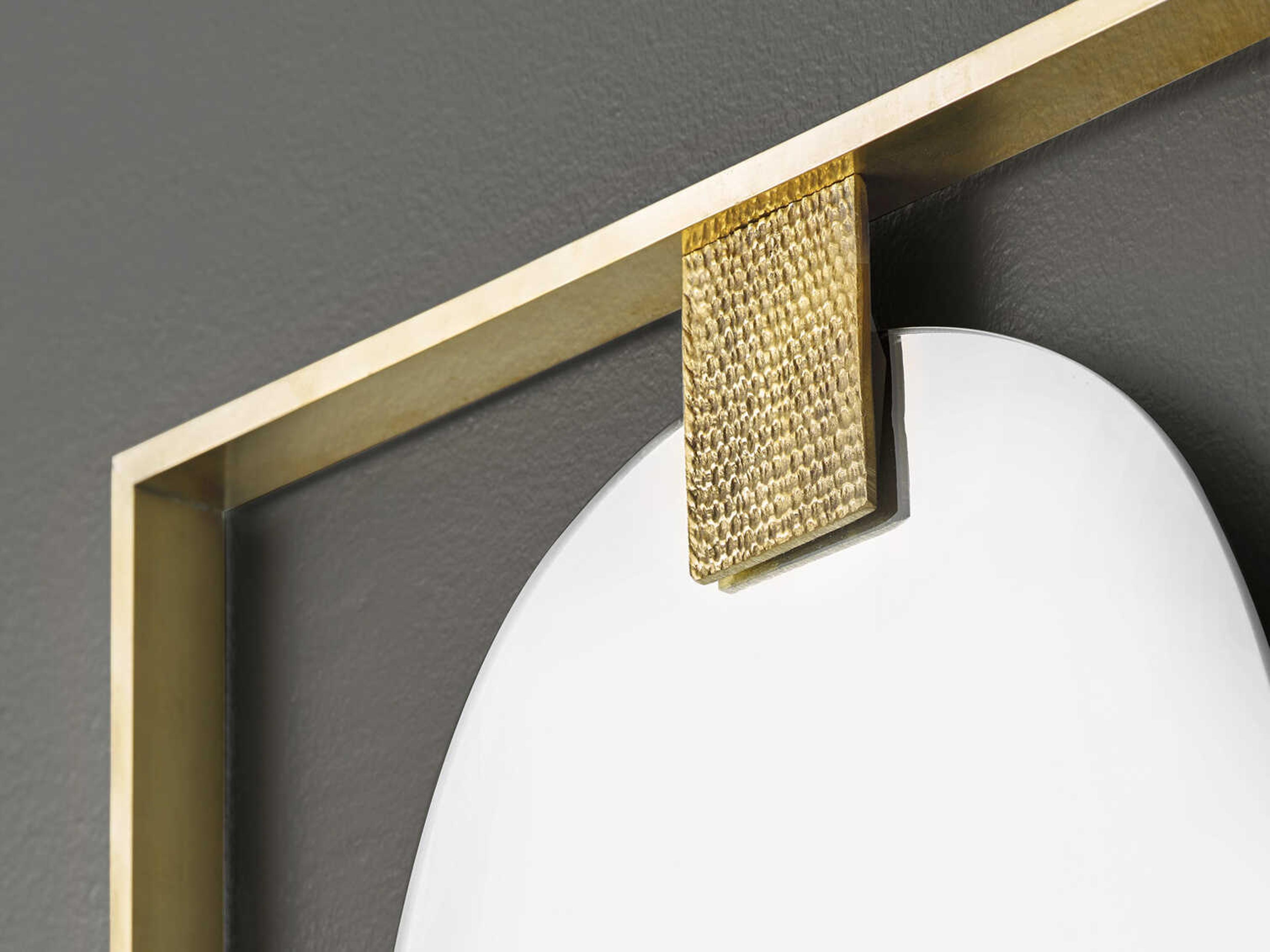 Modern History Home Paolo Satin Brass Lacquered Plated Rectangular Wall Mirror