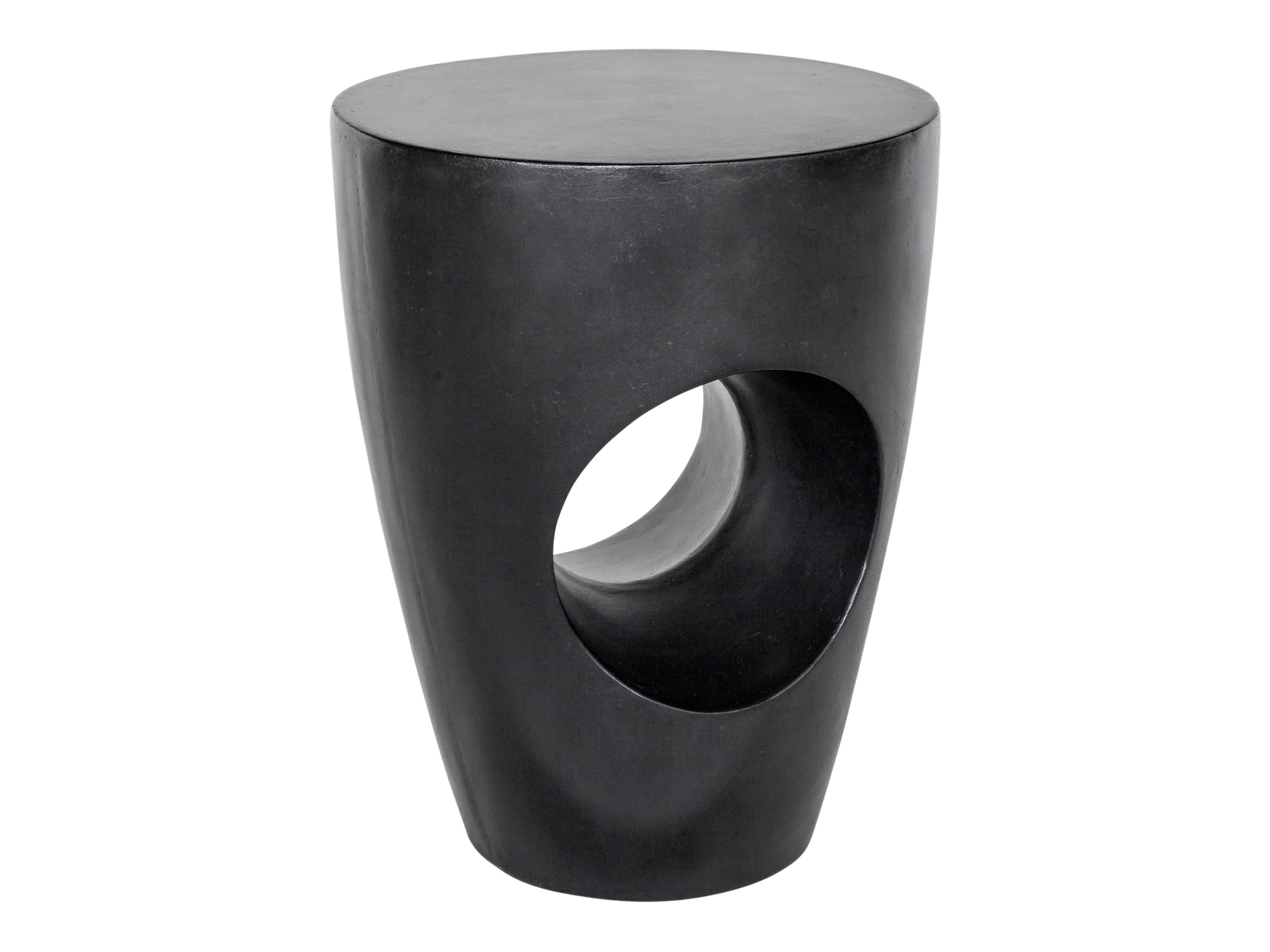 Moe's Home Outdoor Aylard Black Round Stool / End Table