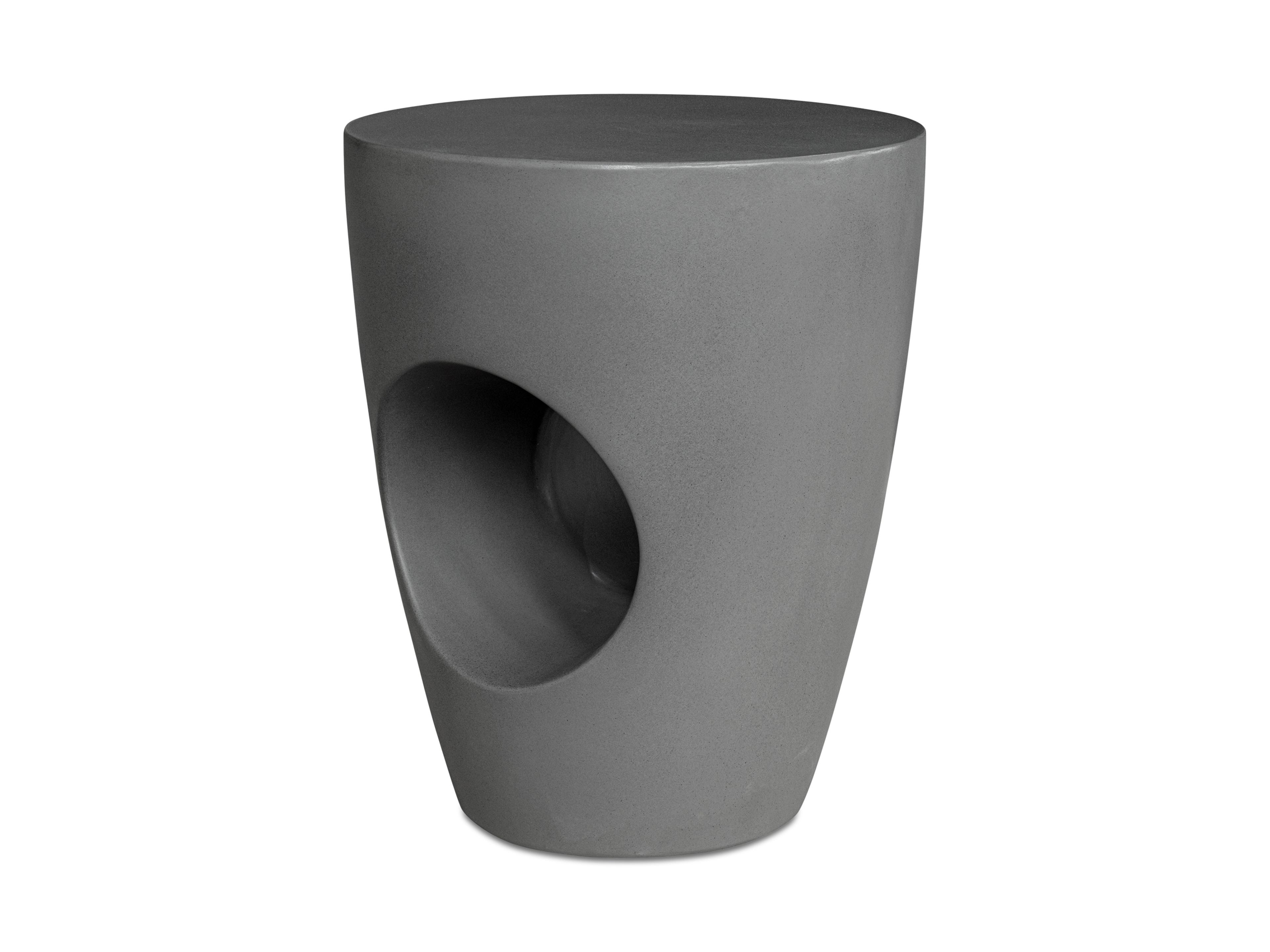 Moe's Home Outdoor Aylard Dark Grey Round Stool / End Table