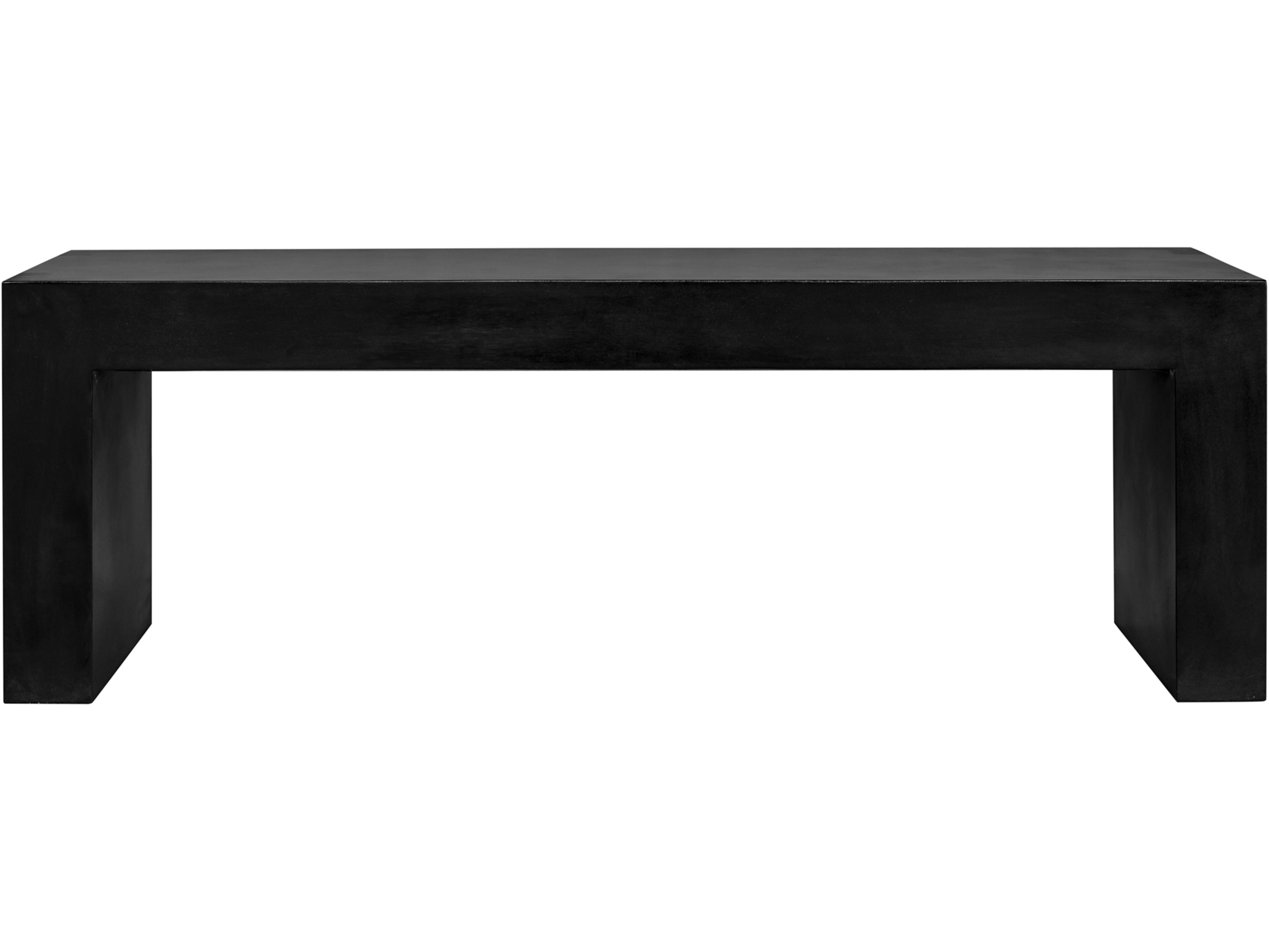 Lazarus Outdoor Bench in Black Concrete