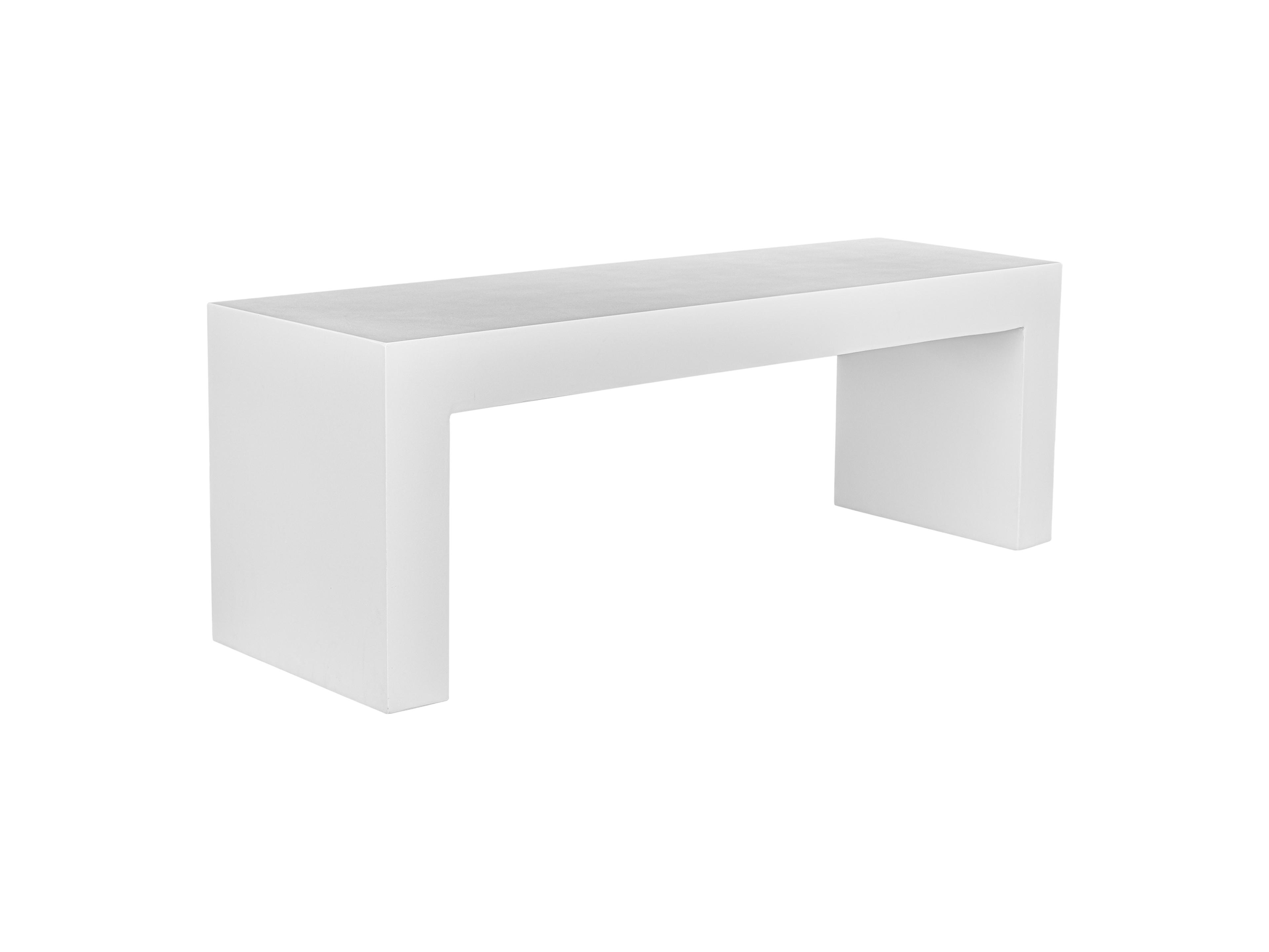 Moe's Home Outdoor Lazarus White Concrete Bench
