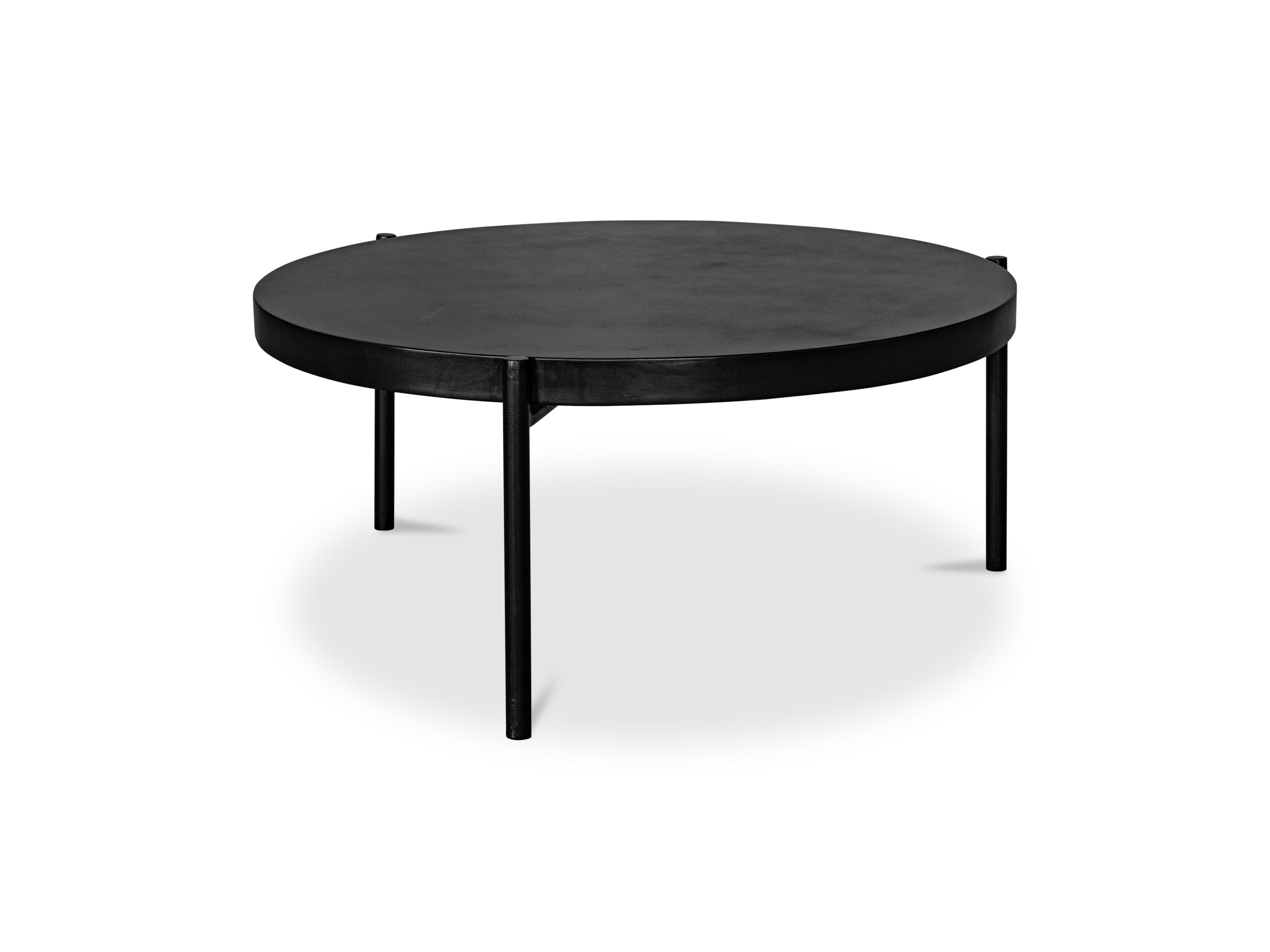 Moe's Home Outdoor Mendez Black Concrete Steel Round Coffee Table