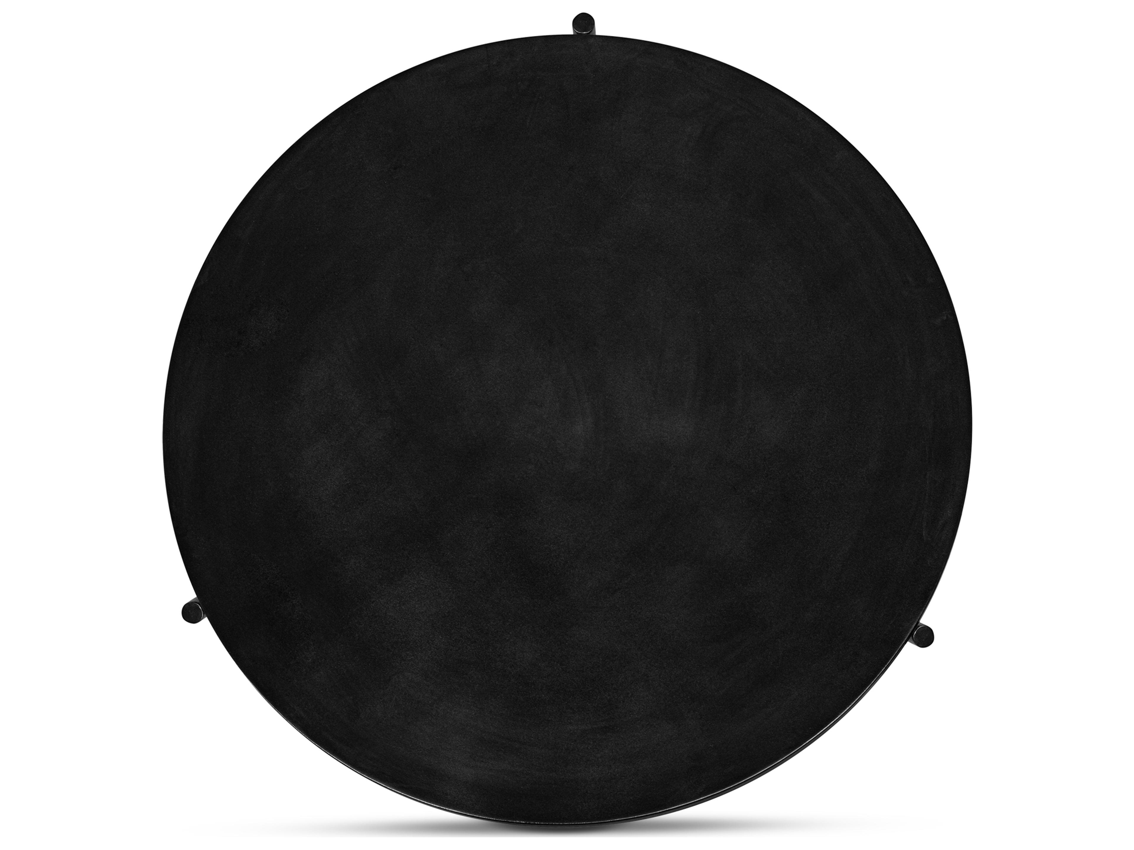 Moe's Home Outdoor Mendez Black Concrete Steel Round Coffee Table