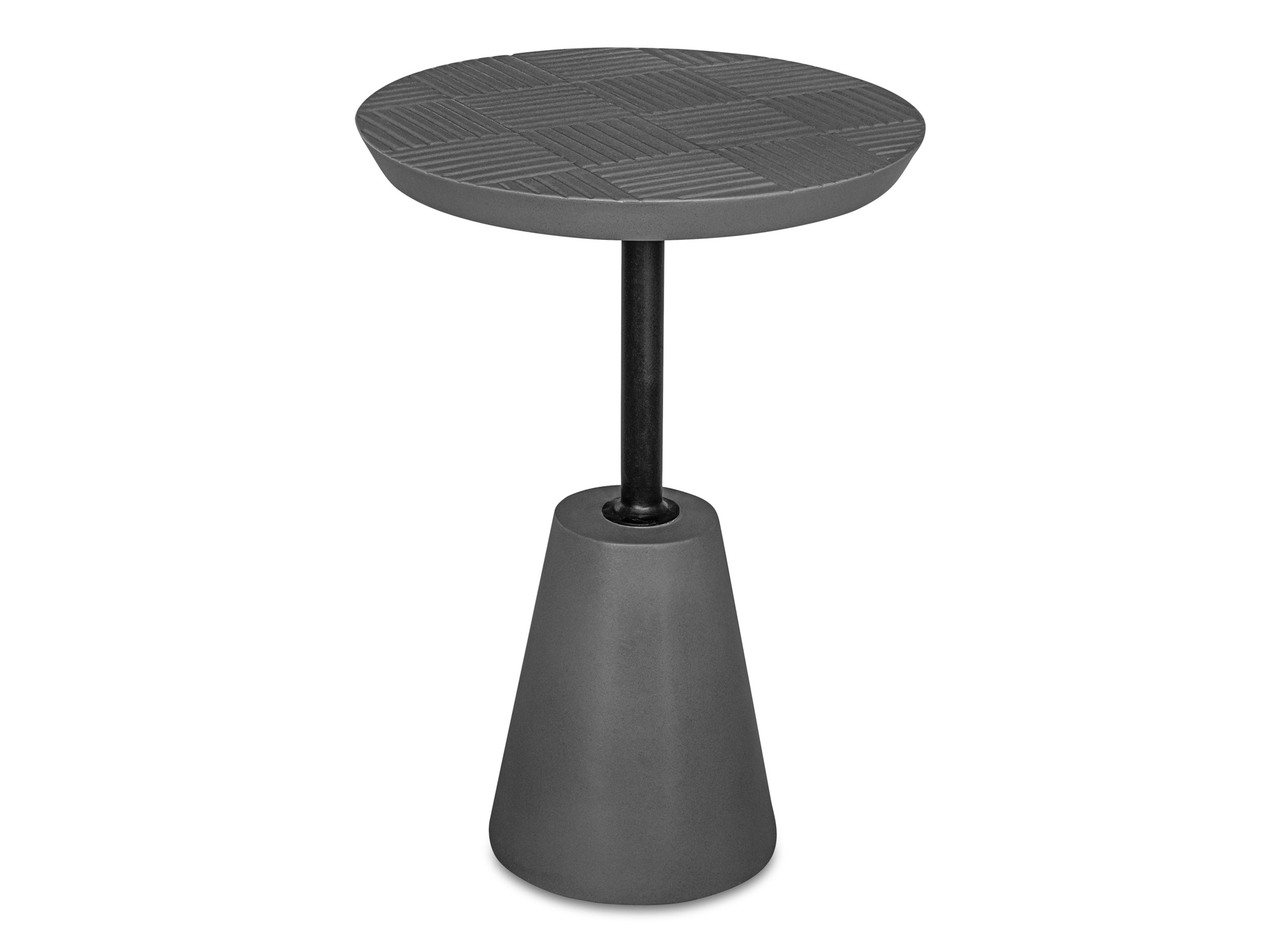 Moe's Home Outdoor Foundation Dark Grey / Matte Black Concrete Round End Table