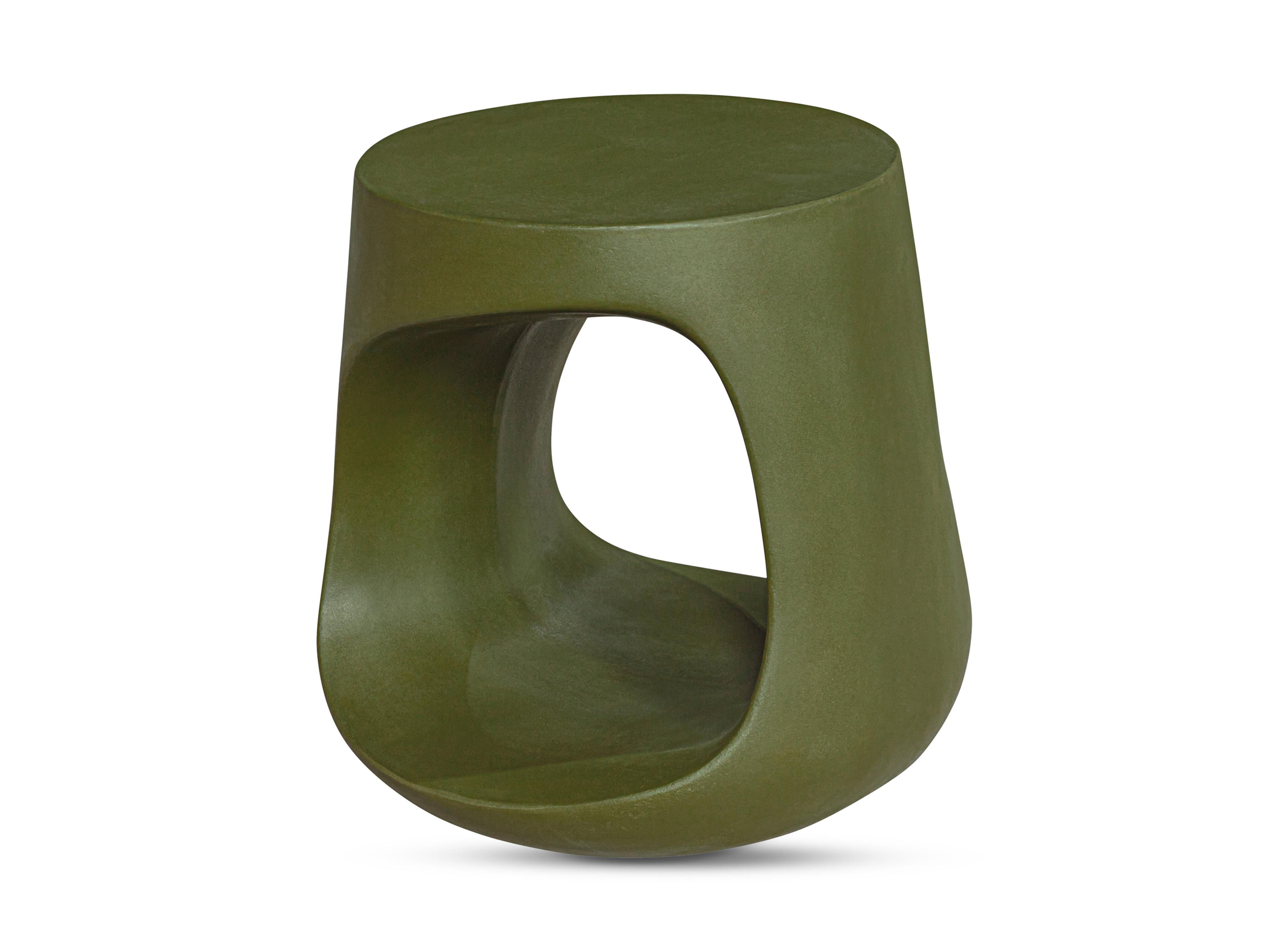 Moe's Home Outdoor Rothko Green Concrete Stool